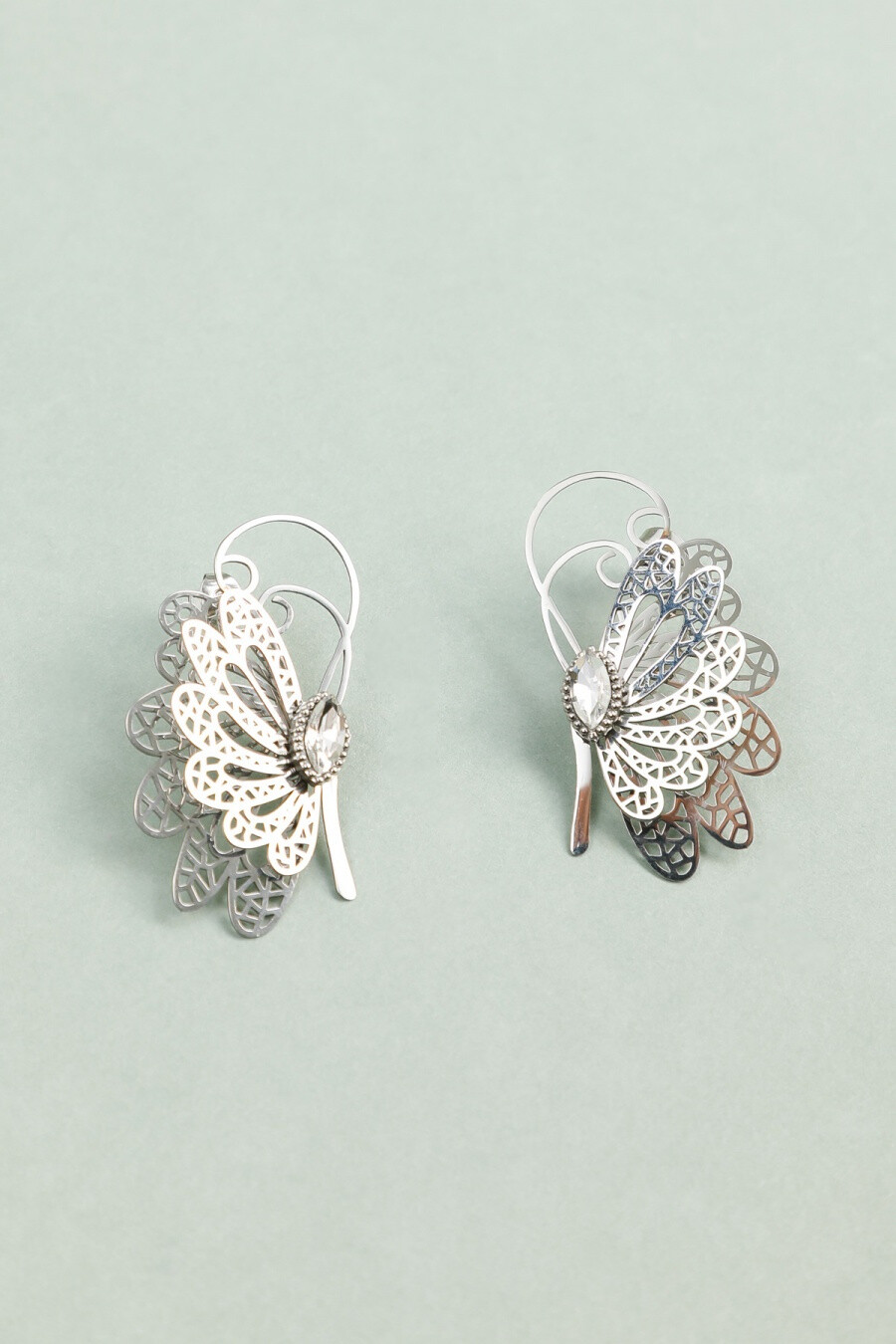 Wholesaler Eclat Paris - Silver Butterfly Fairy Earrings
