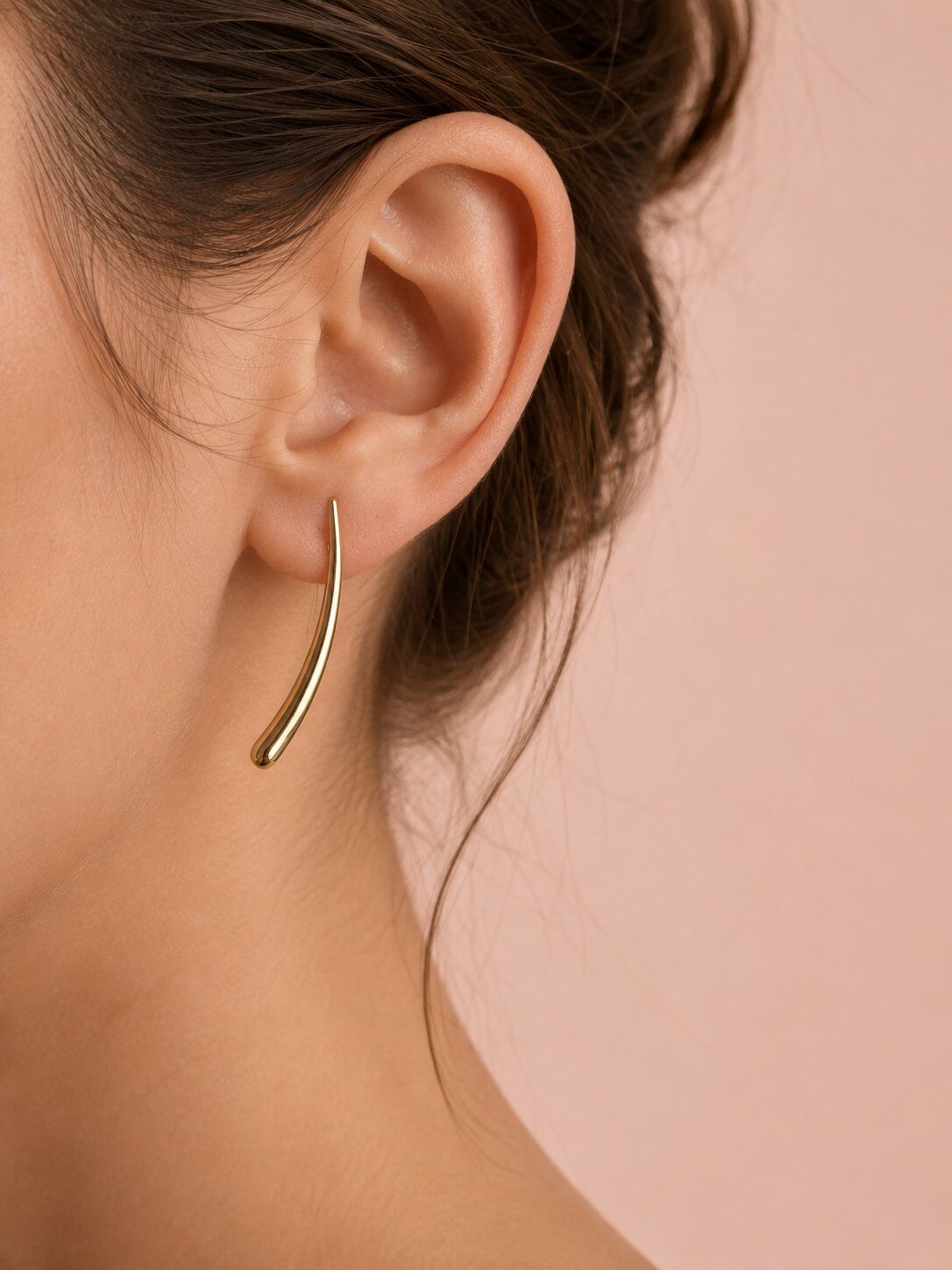 Grossiste Eclat Paris - Boucles d'oreilles dorées courbes effet miroir