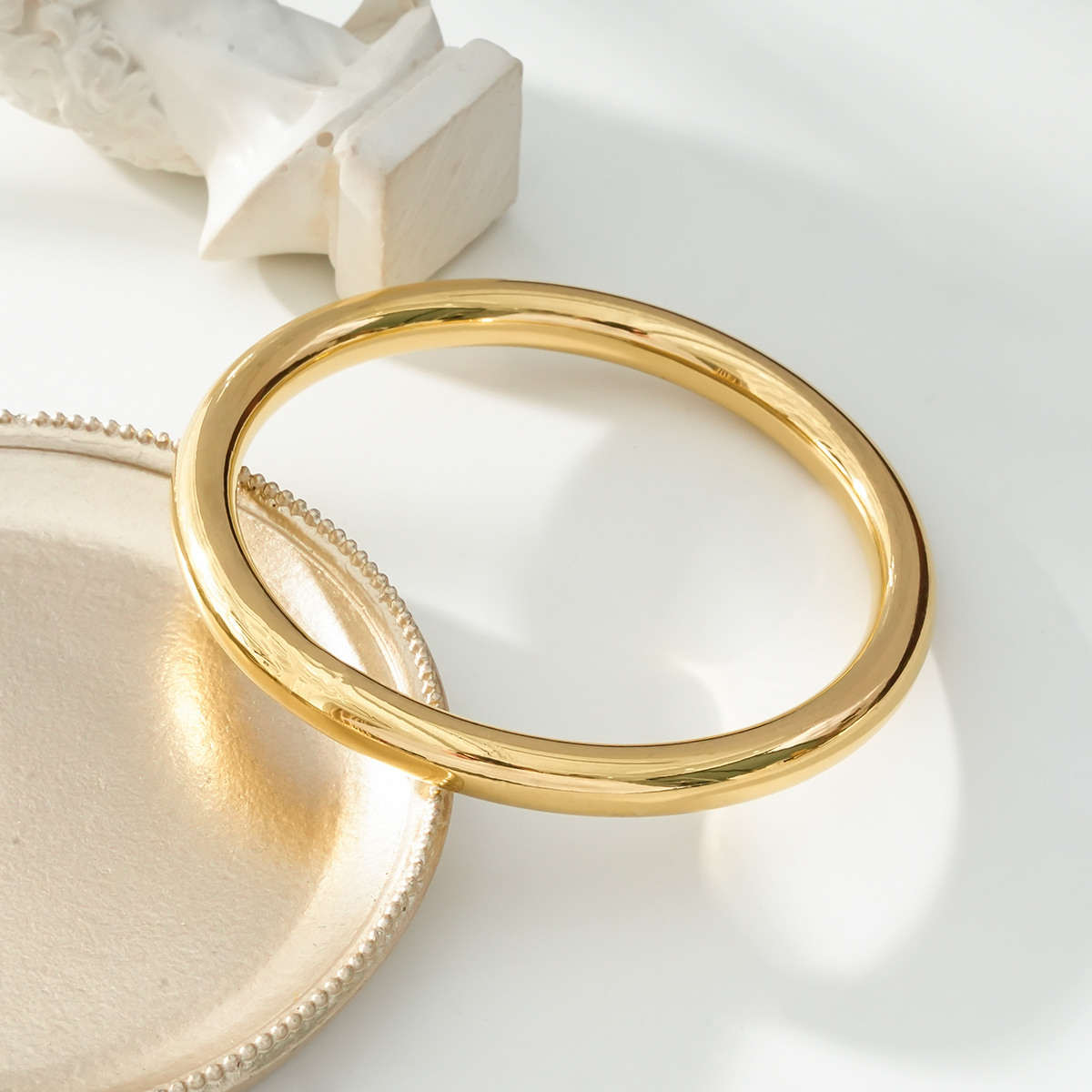 Wholesaler Eclat Paris - Golden Bracelet Big Shiny Classic Bangle
