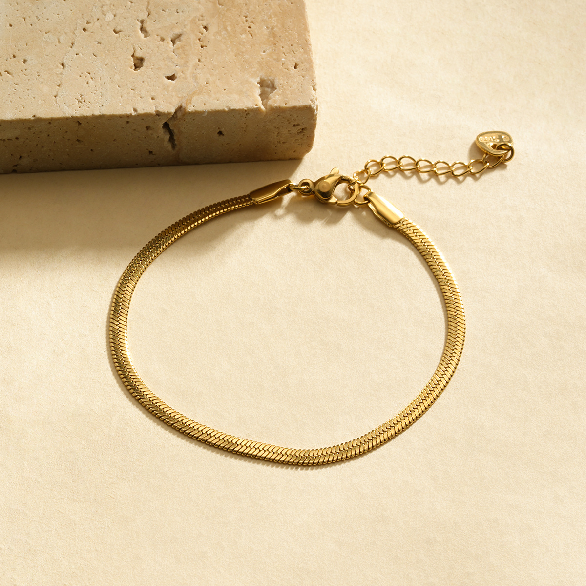 Wholesaler Eclat Paris - Shiny Gold-Plated Fine English Chain Bracelet 3mm
