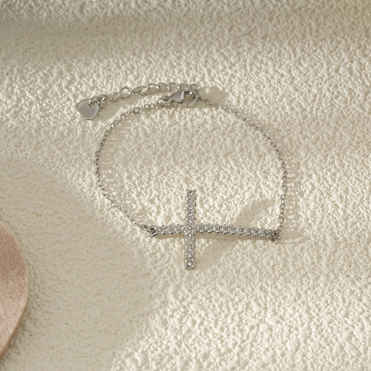 Mayorista Eclat Paris - Pulsera de cadena de plata con cruzada cruzada