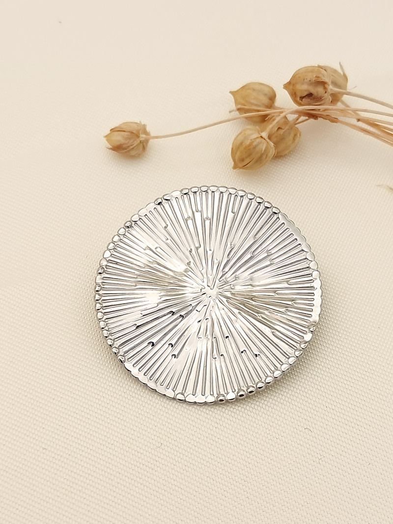 Mayorista Eclat Paris - Broche sol de acero inoxidable plateado