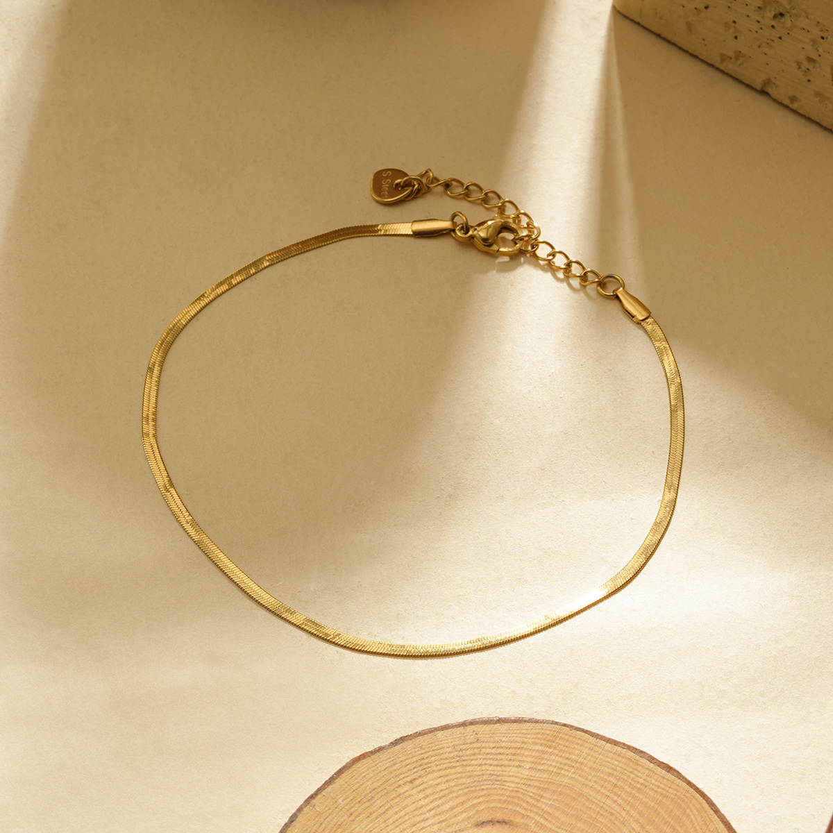 Wholesaler Eclat Paris - Gold snake chain anklet