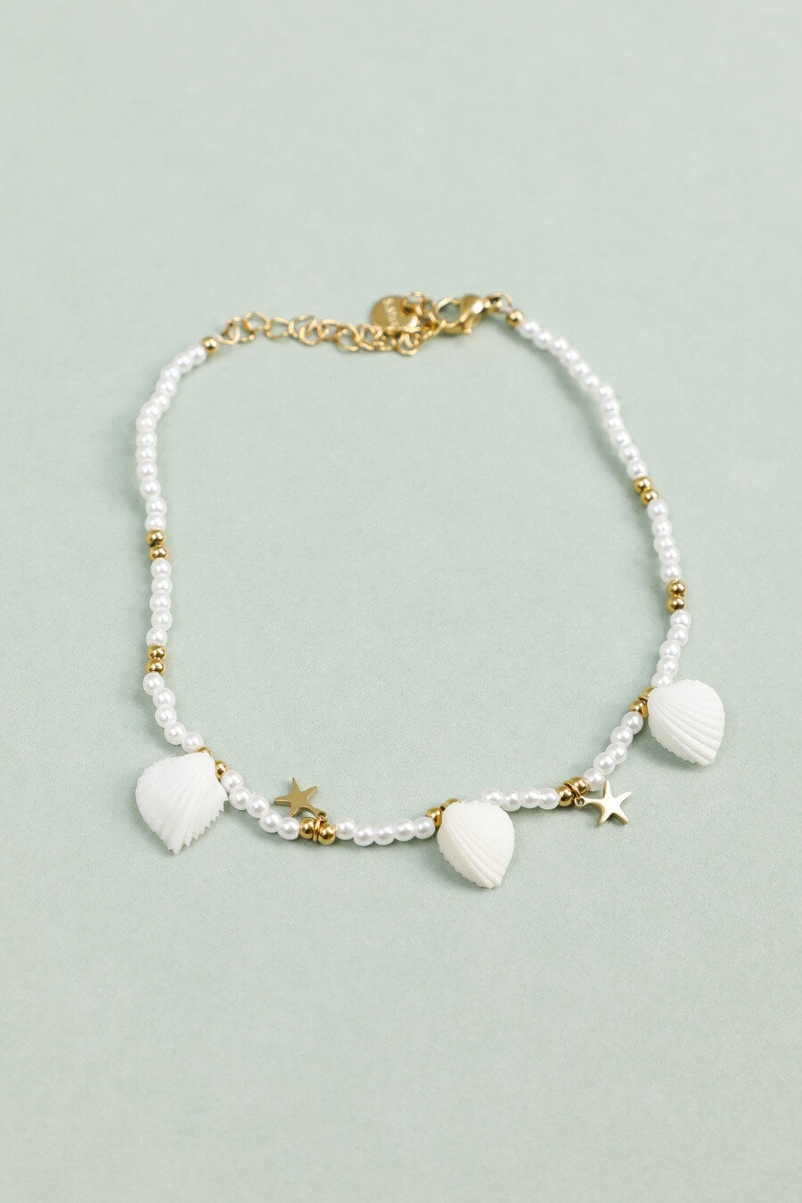 Wholesaler Eclat Paris - Ankle Chain White and Gold Beads