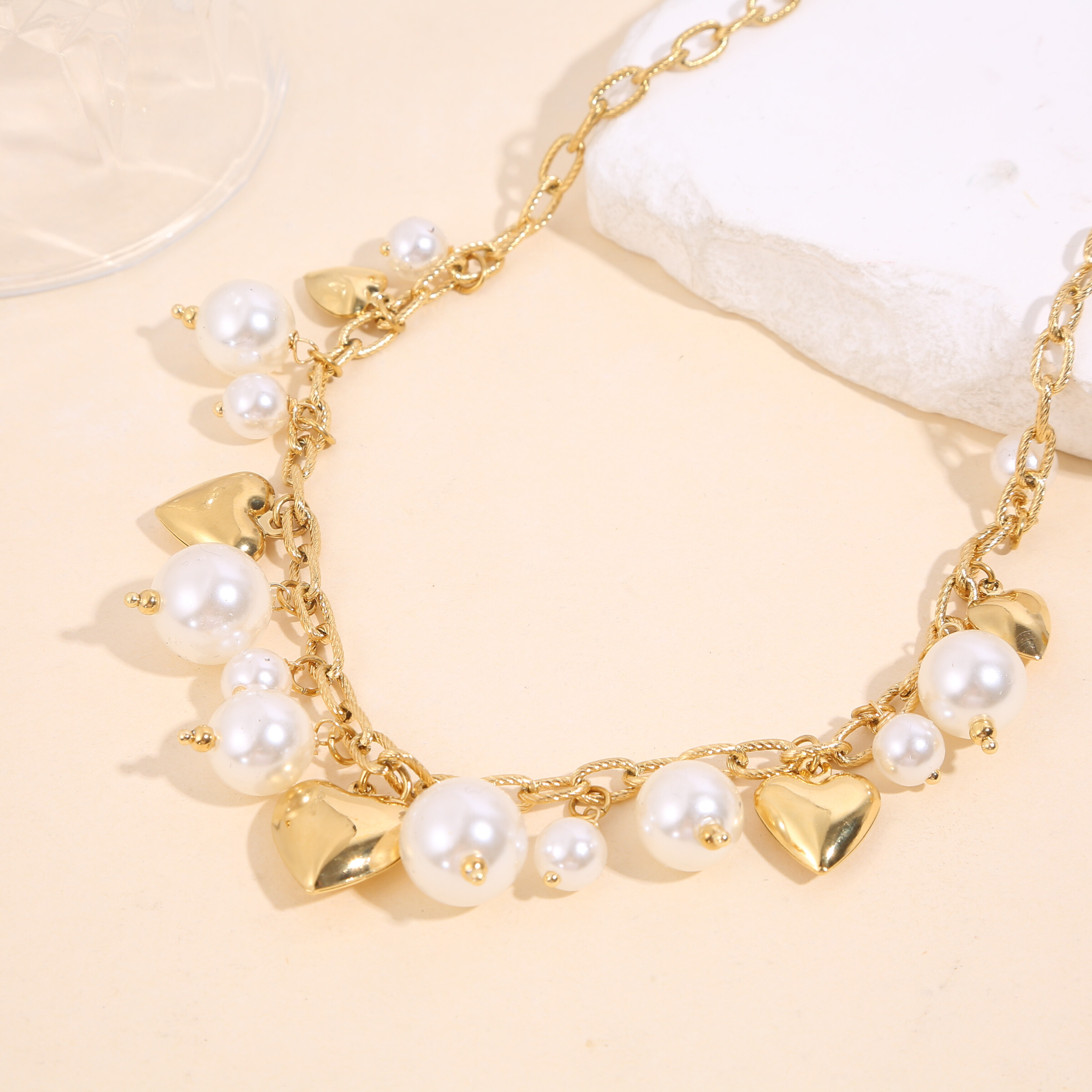 Wholesaler Eclat Paris - Gold chain necklace filled with charms