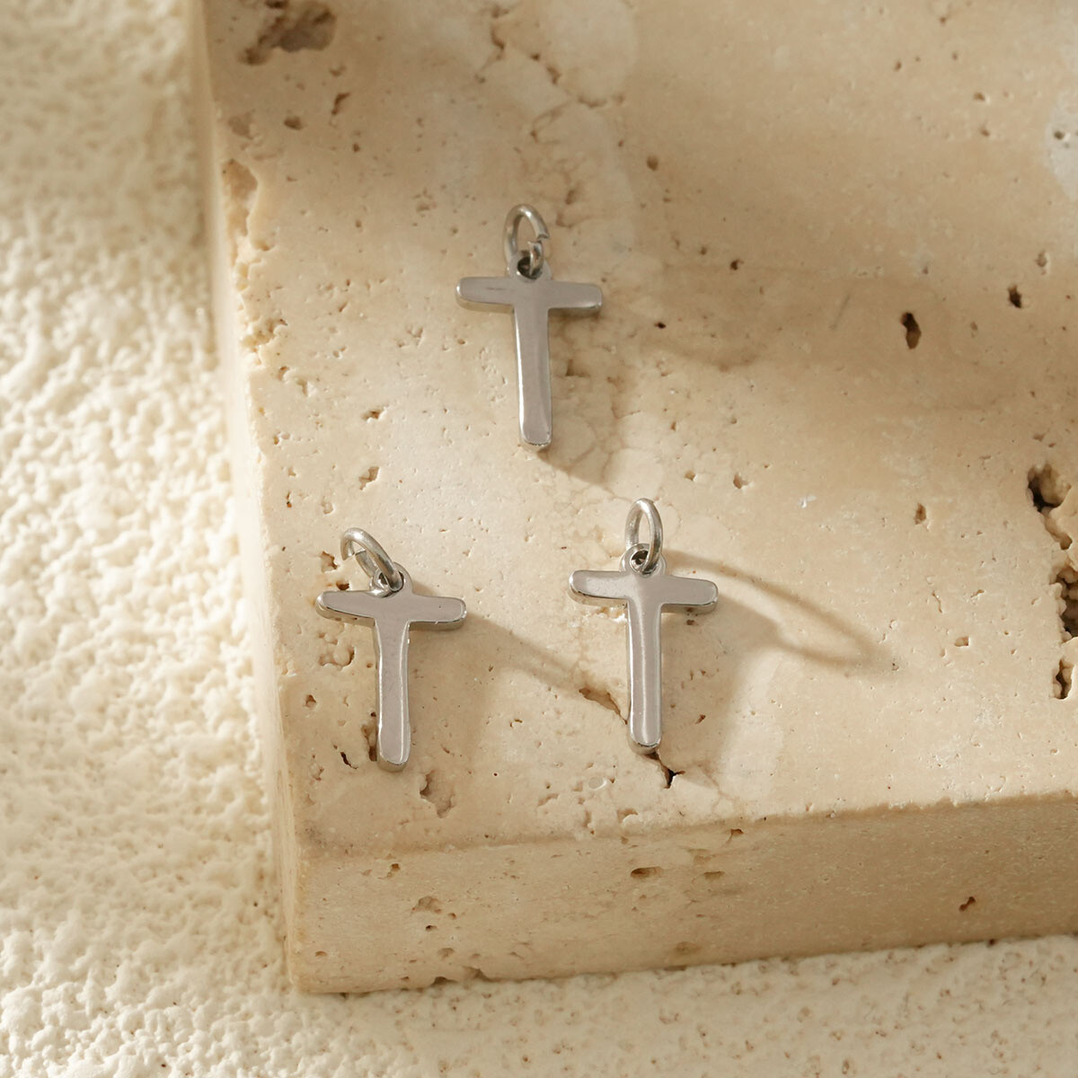 Mayorista Eclat Paris - Conjunto de 3 colgantes Alphabet Letter T Silver