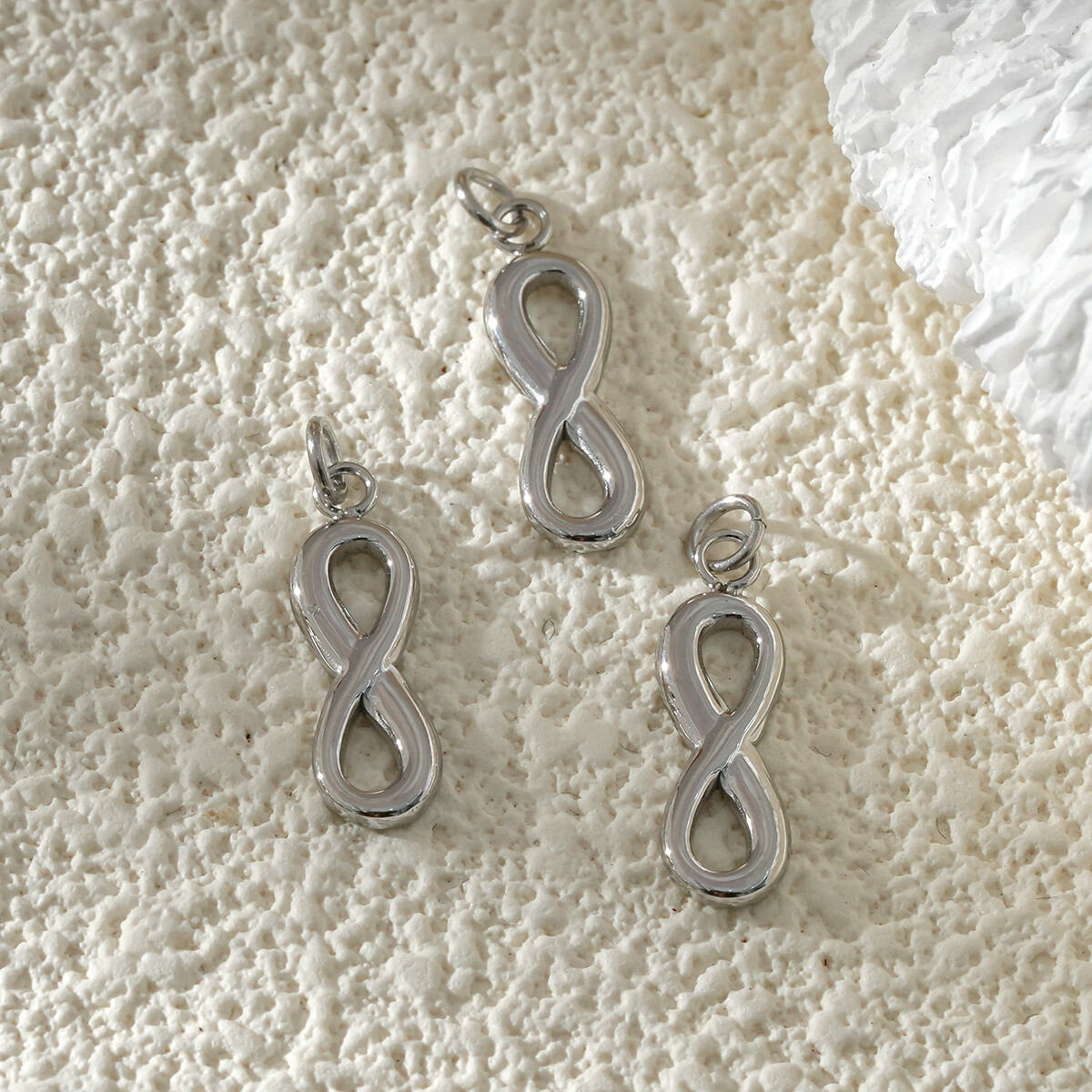 Mayorista Eclat Paris - Conjunto de 3 colgantes de plata infinitos