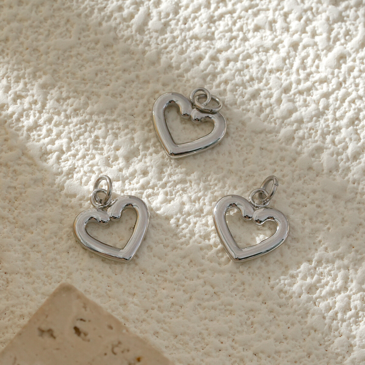 Mayorista Eclat Paris - Lot de 3 colgantes de corazón romántico de plata