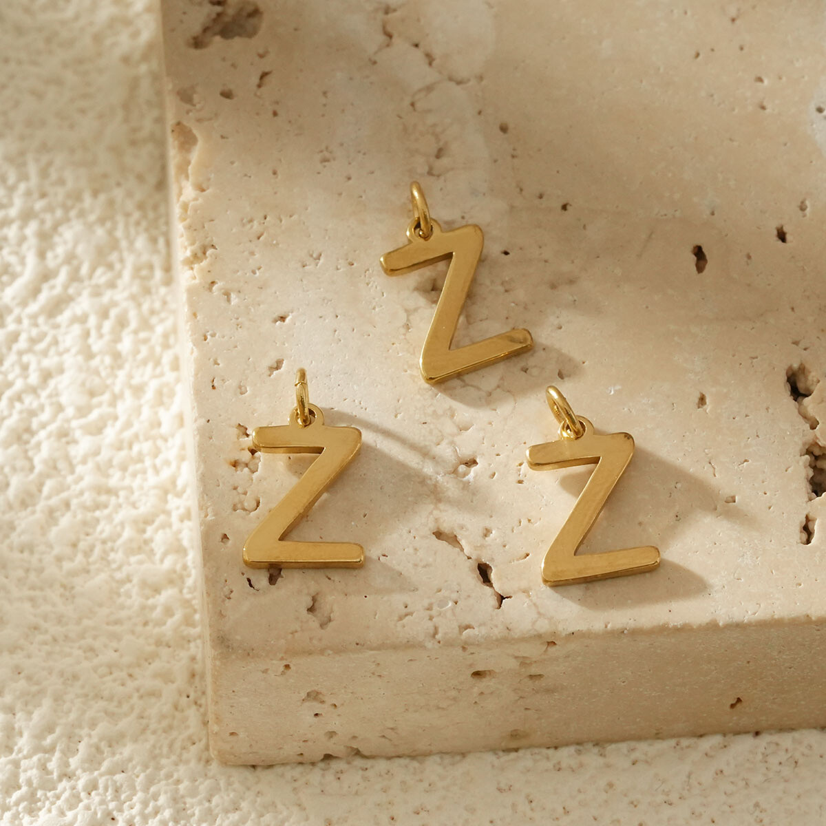 Mayorista Eclat Paris - Conjunto de 3 colgantes Alphabet Letter Z Golden