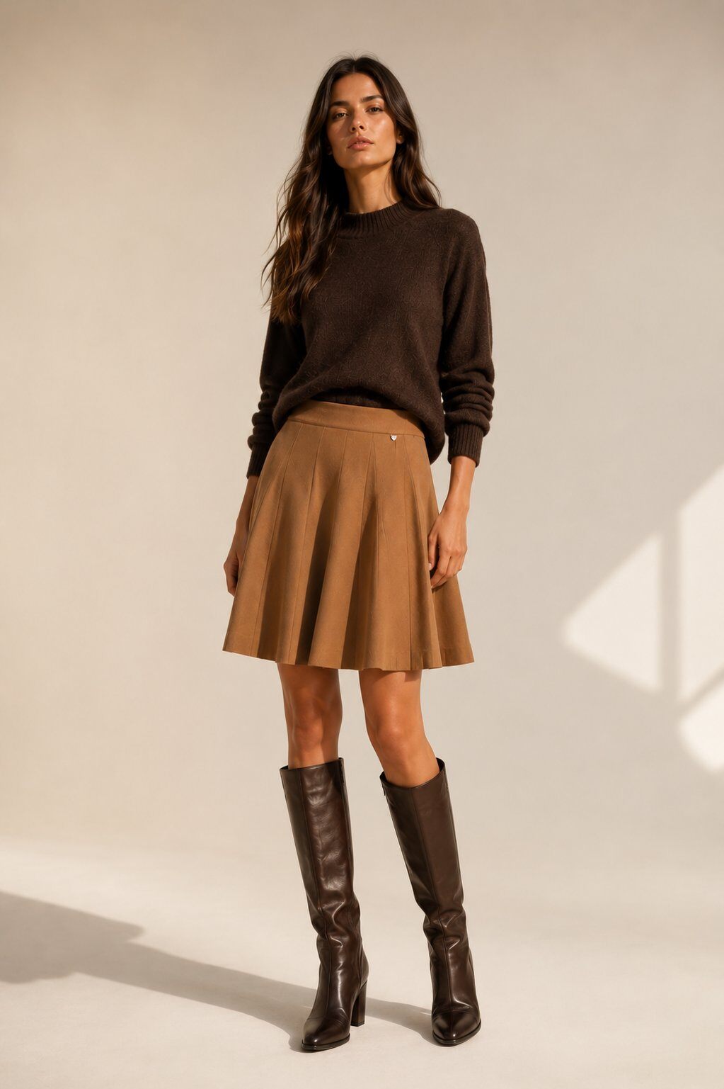 Wholesaler ECRU by Luni - Pleated Knit Skirt