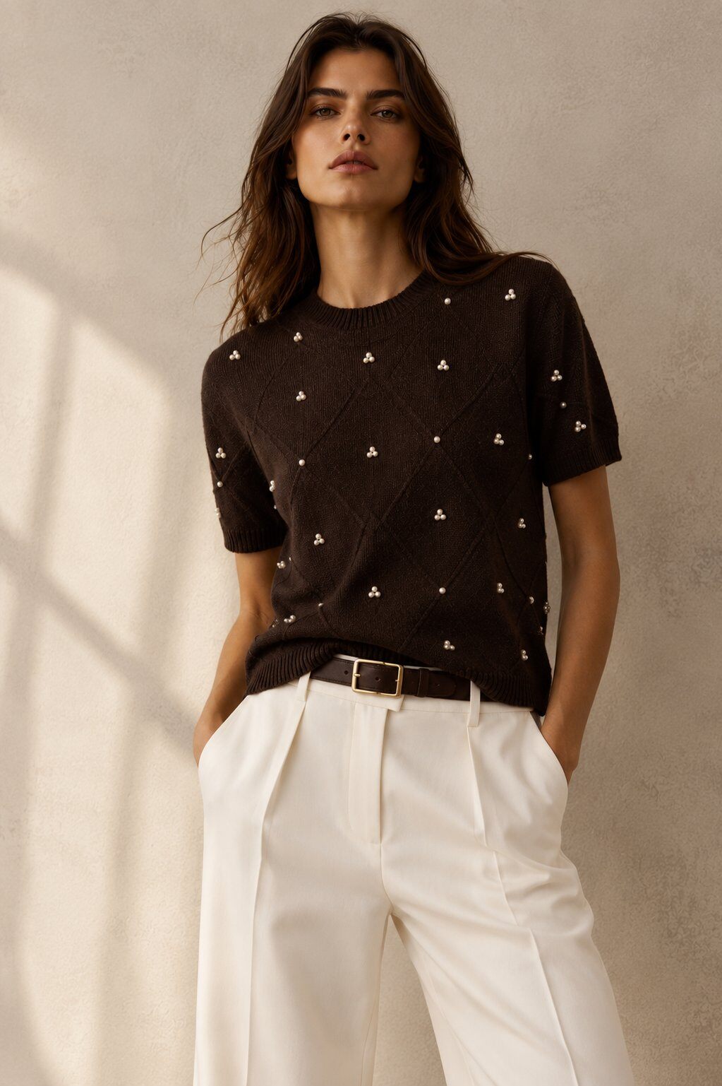 Wholesaler ECRU by Luni - Diamond pearl sweater