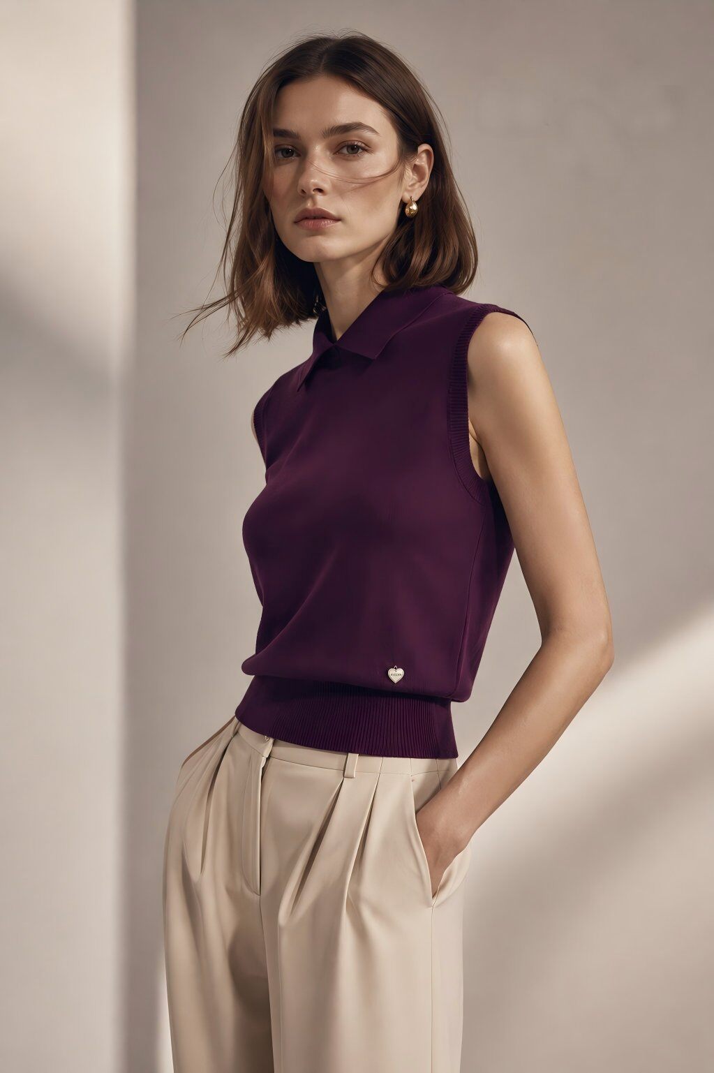 Grossiste ECRU by Luni - Gilet en maille Polo