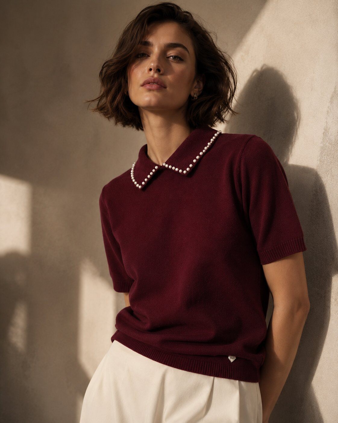 Wholesaler ECRU by Luni - Sweater with Pearl Collar