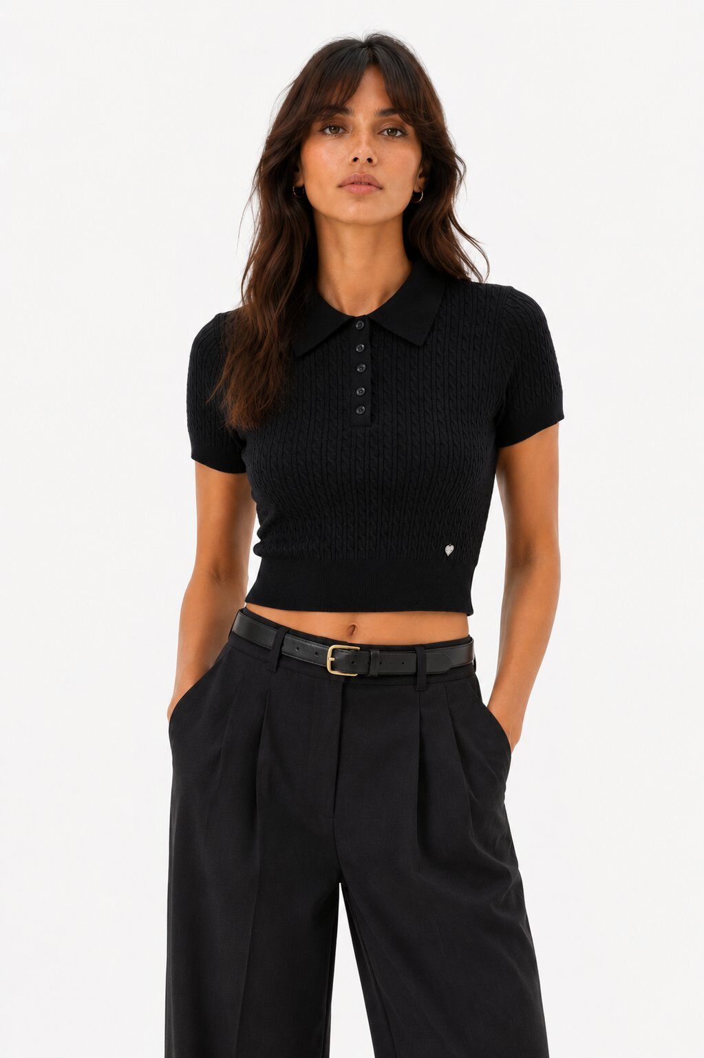 Wholesaler ECRU by Luni - Cable knit polo shirt