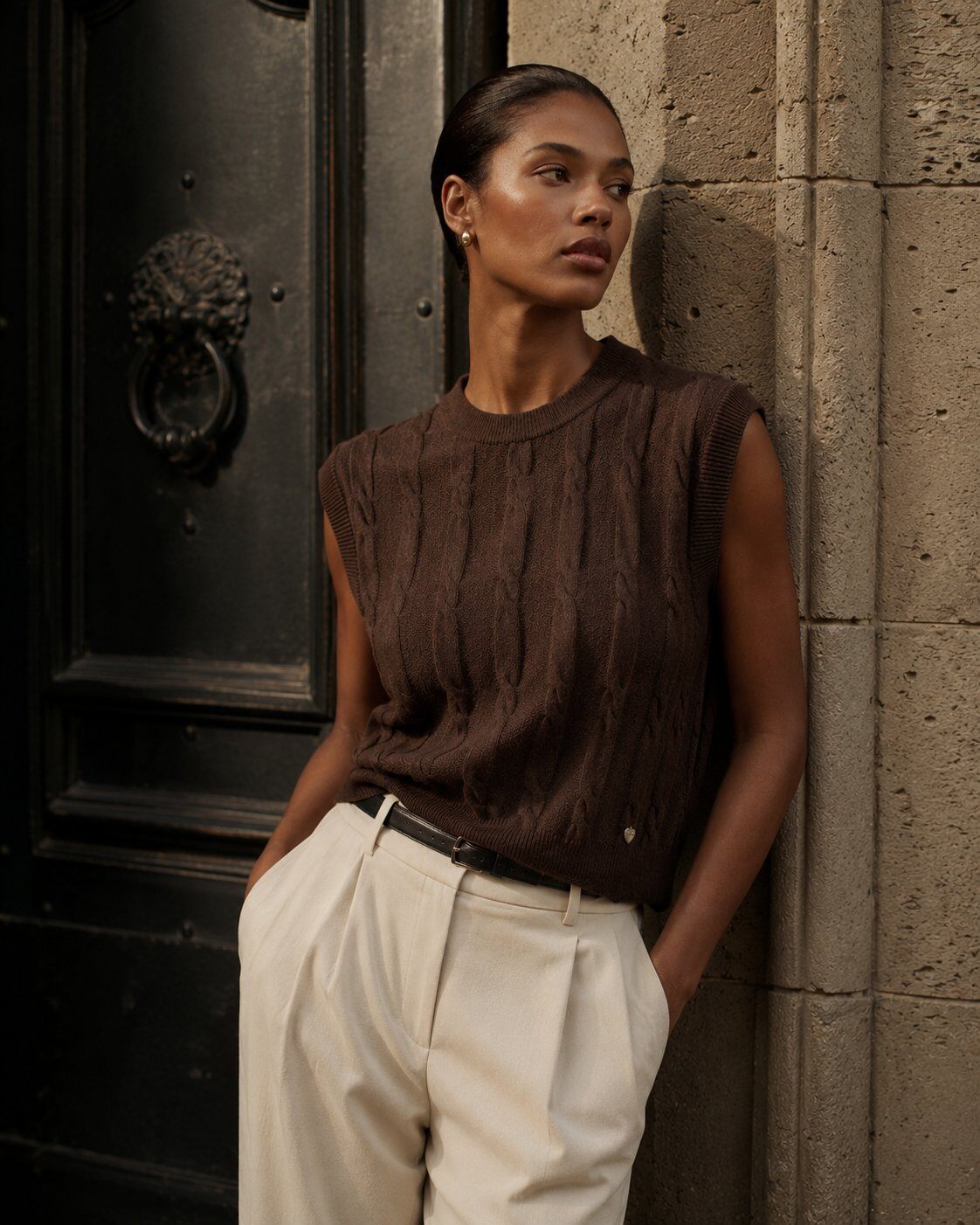 Wholesaler ECRU by Luni - Cable knit vest