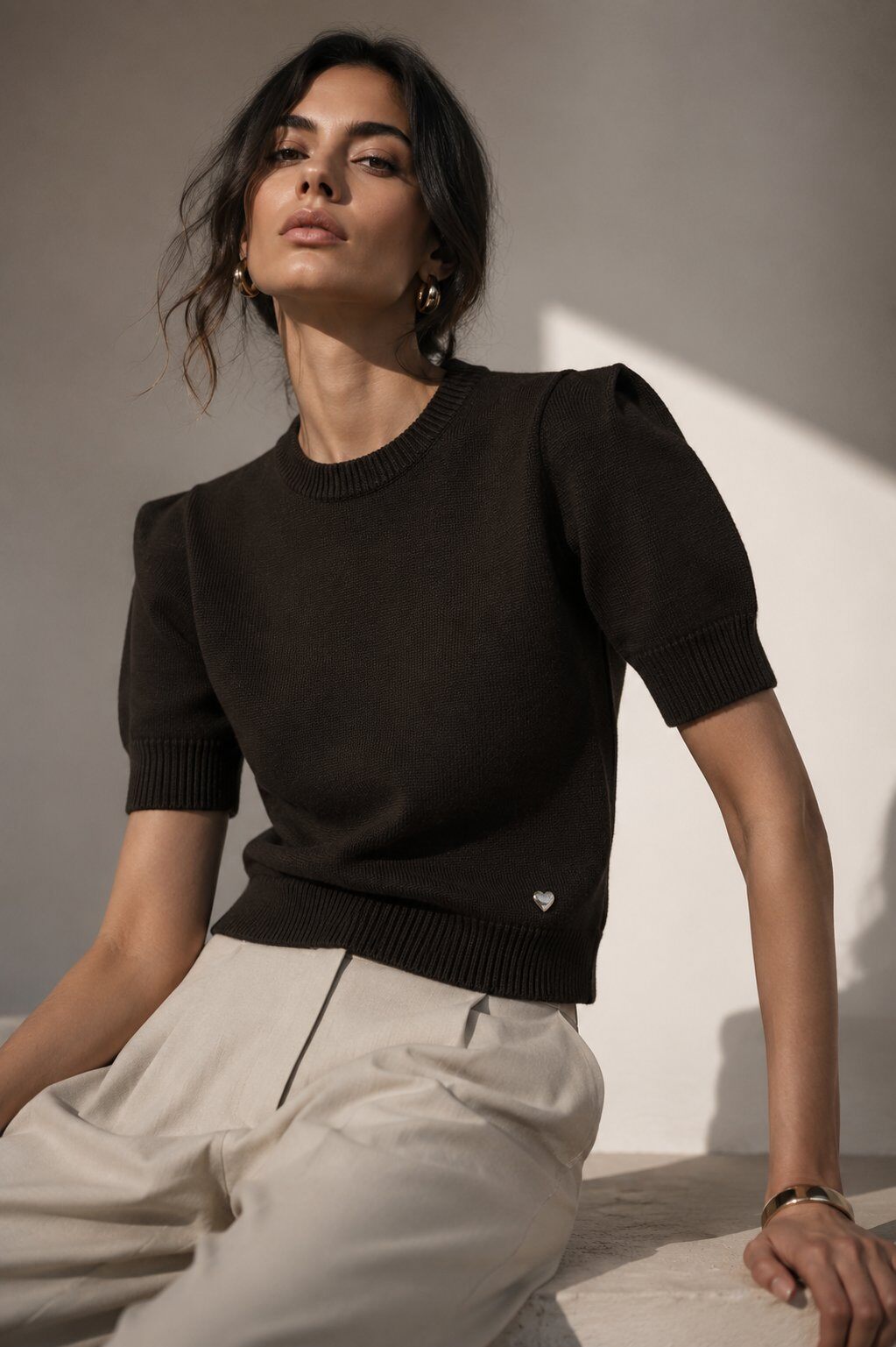 Wholesaler ECRU by Luni - Top with structured shoulders