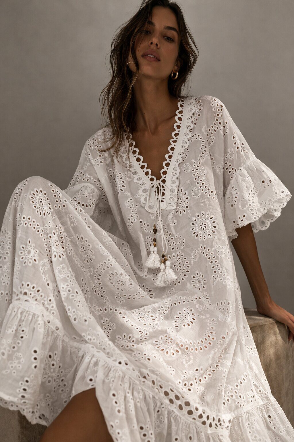 green floral midi dress Puff Sleeve Chiffon Wedding Size:32x32 Classic westernwinter