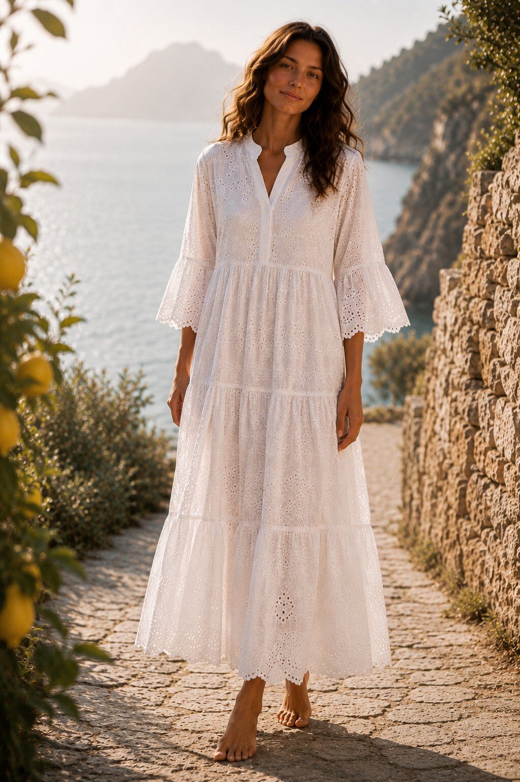 Wholesaler ECRU by Luni - Mediterranean Sangallo Dress