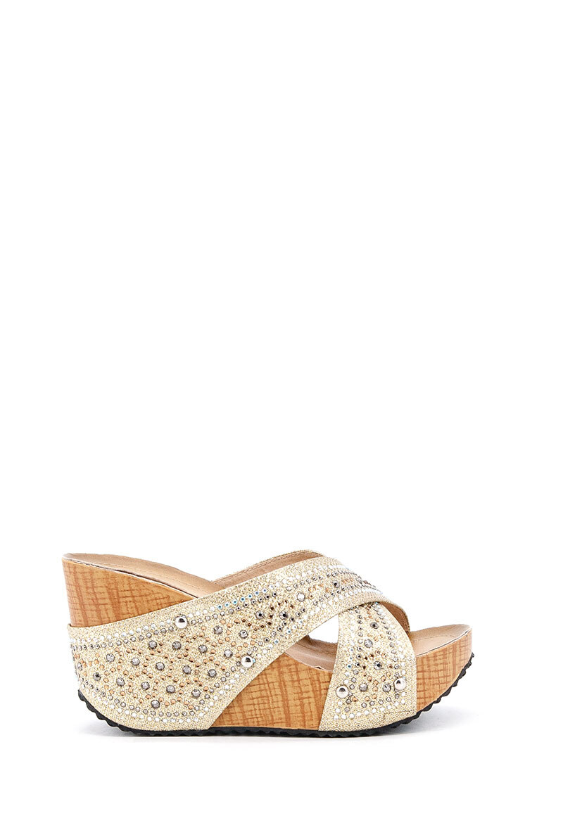Wholesaler Elantar - Wedge rhinestone mule