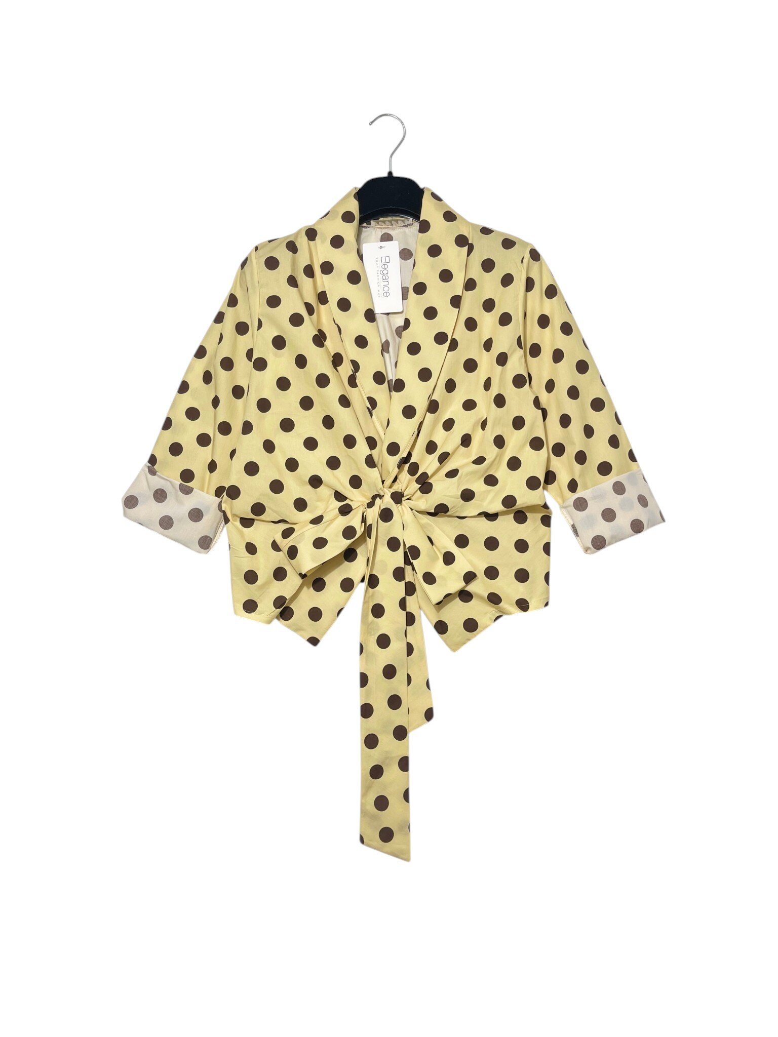 Mayorista Elegance - Camisa ajustable con nudo y lunares