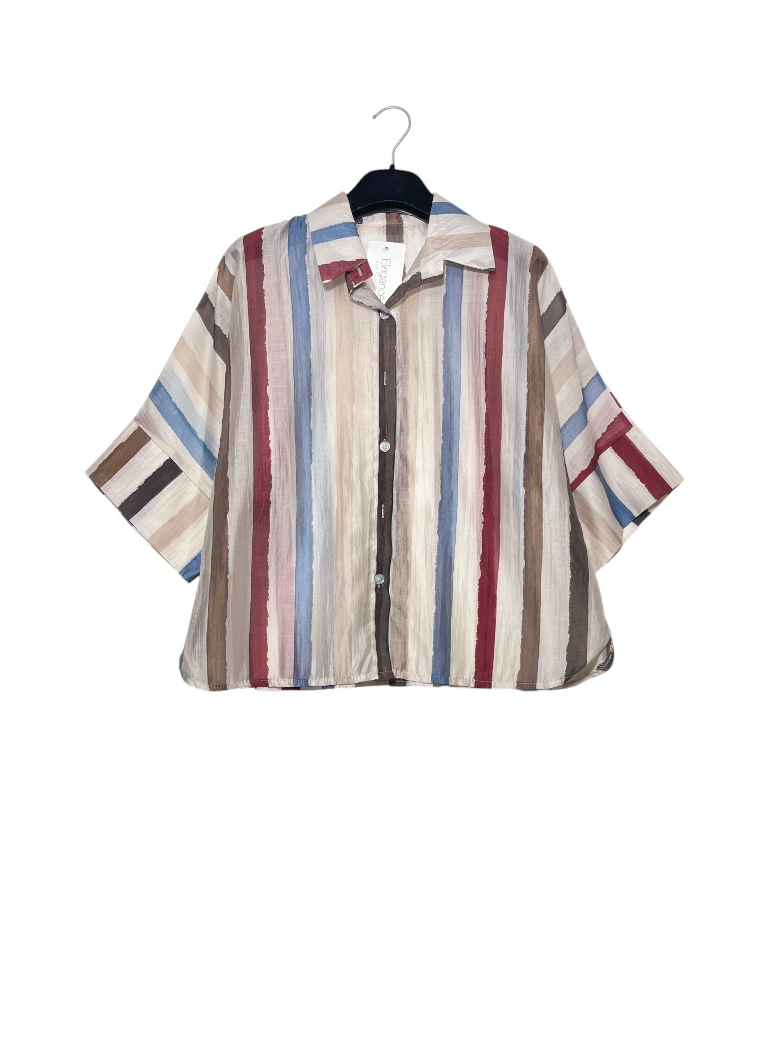 Wholesaler Elegance - Oversized striped tencel shirt