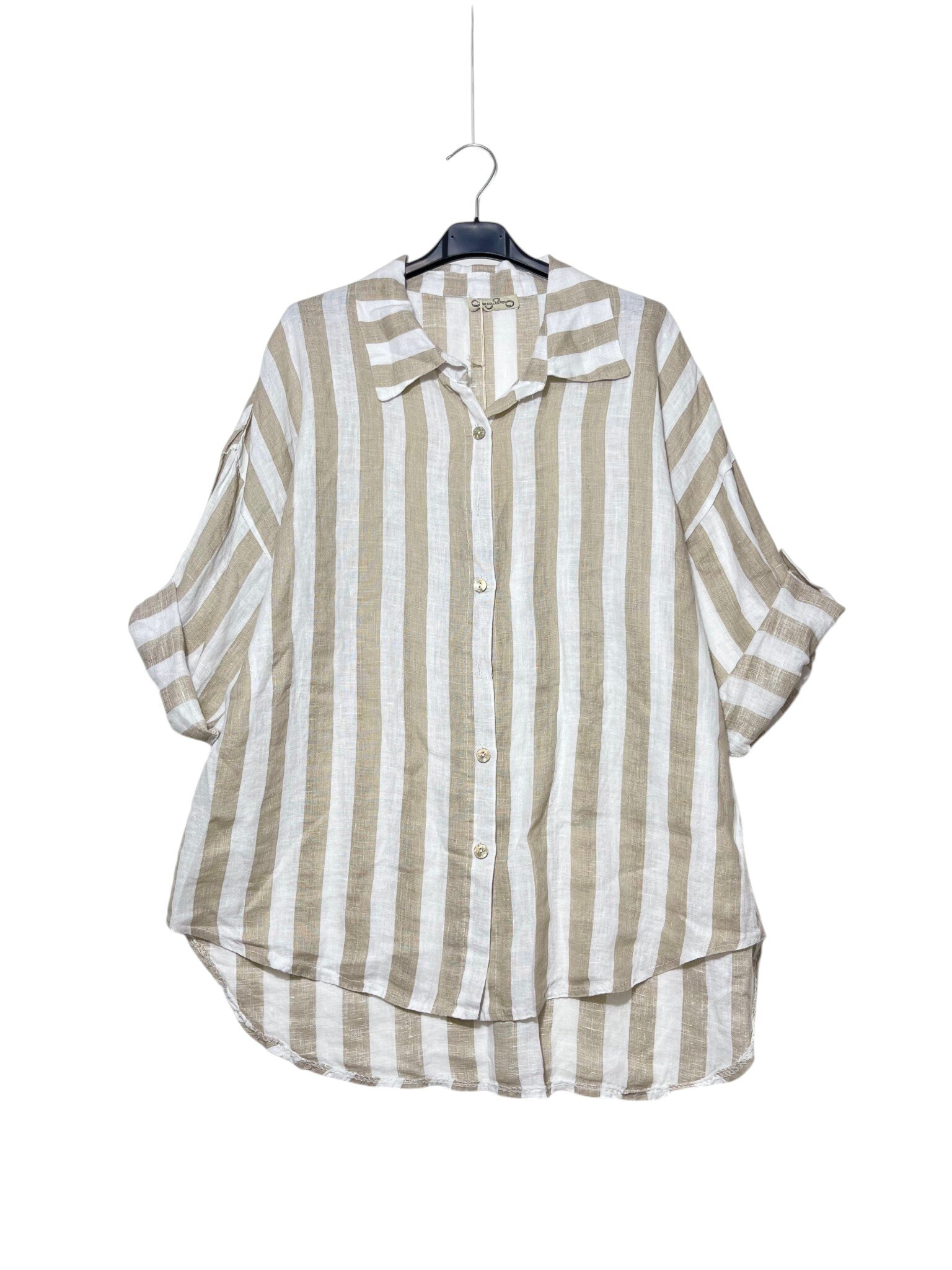 Wholesaler Elegance - Oversized striped shirt in pure linen