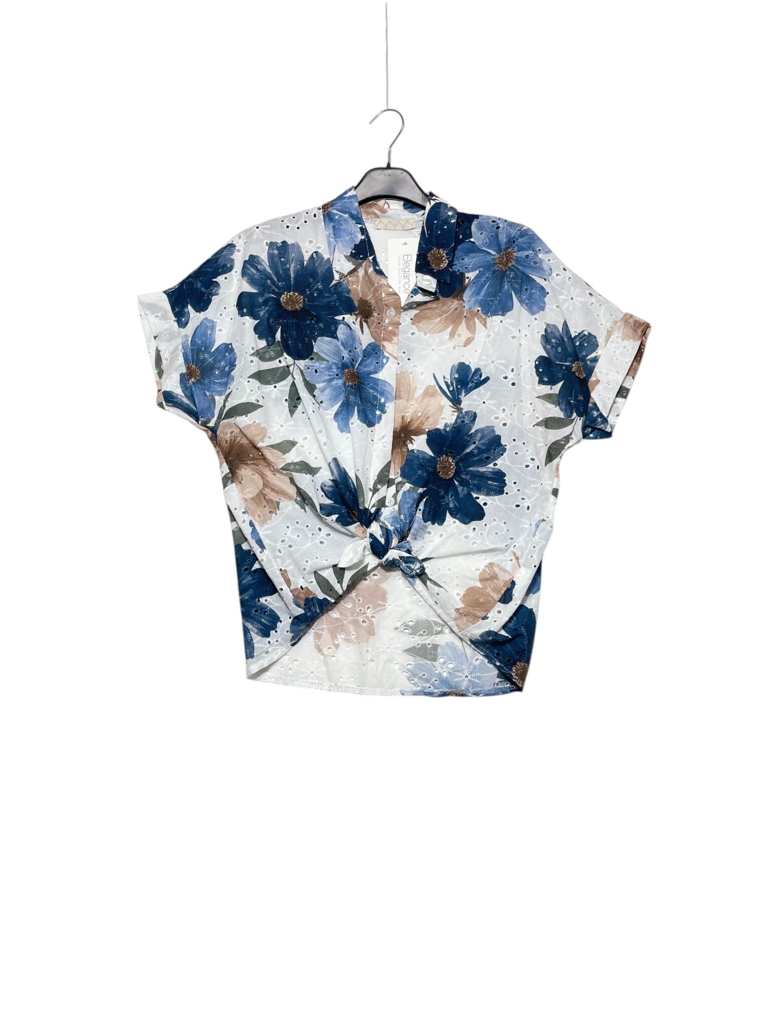 Grossista Elegance - Camicia over in sangallo maniche corte