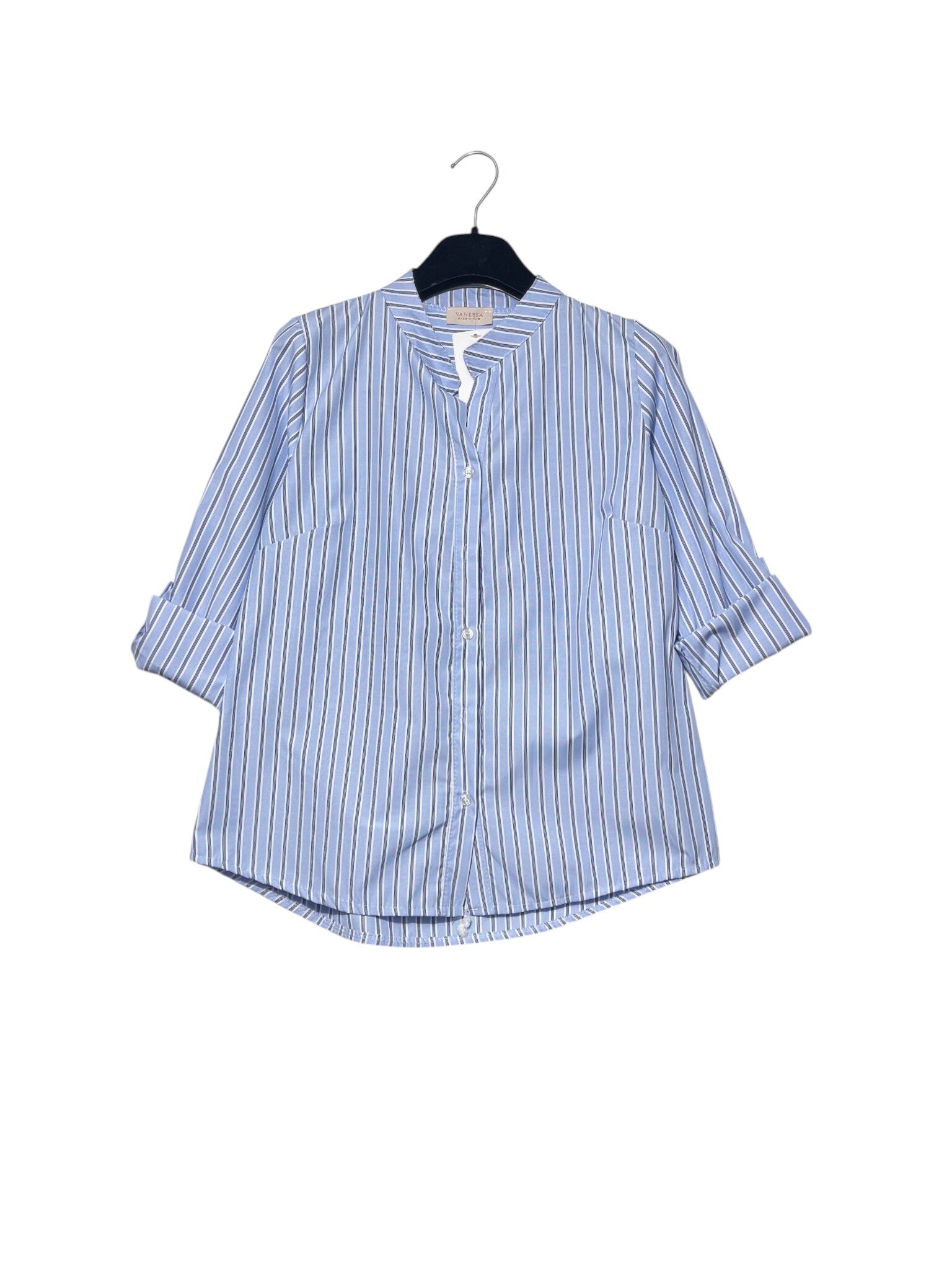Grossista Elegance - Camicia collo alla coreana a righe