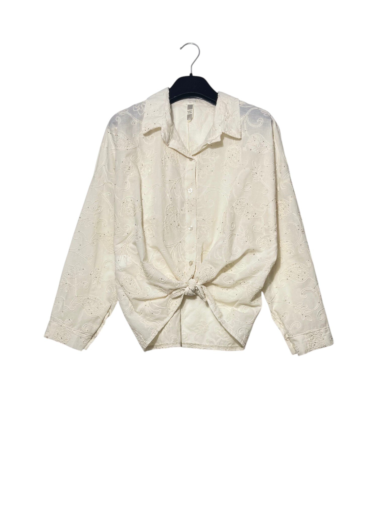 Wholesaler Elegance - Shirt with embroidery and sequin in paisley pattern