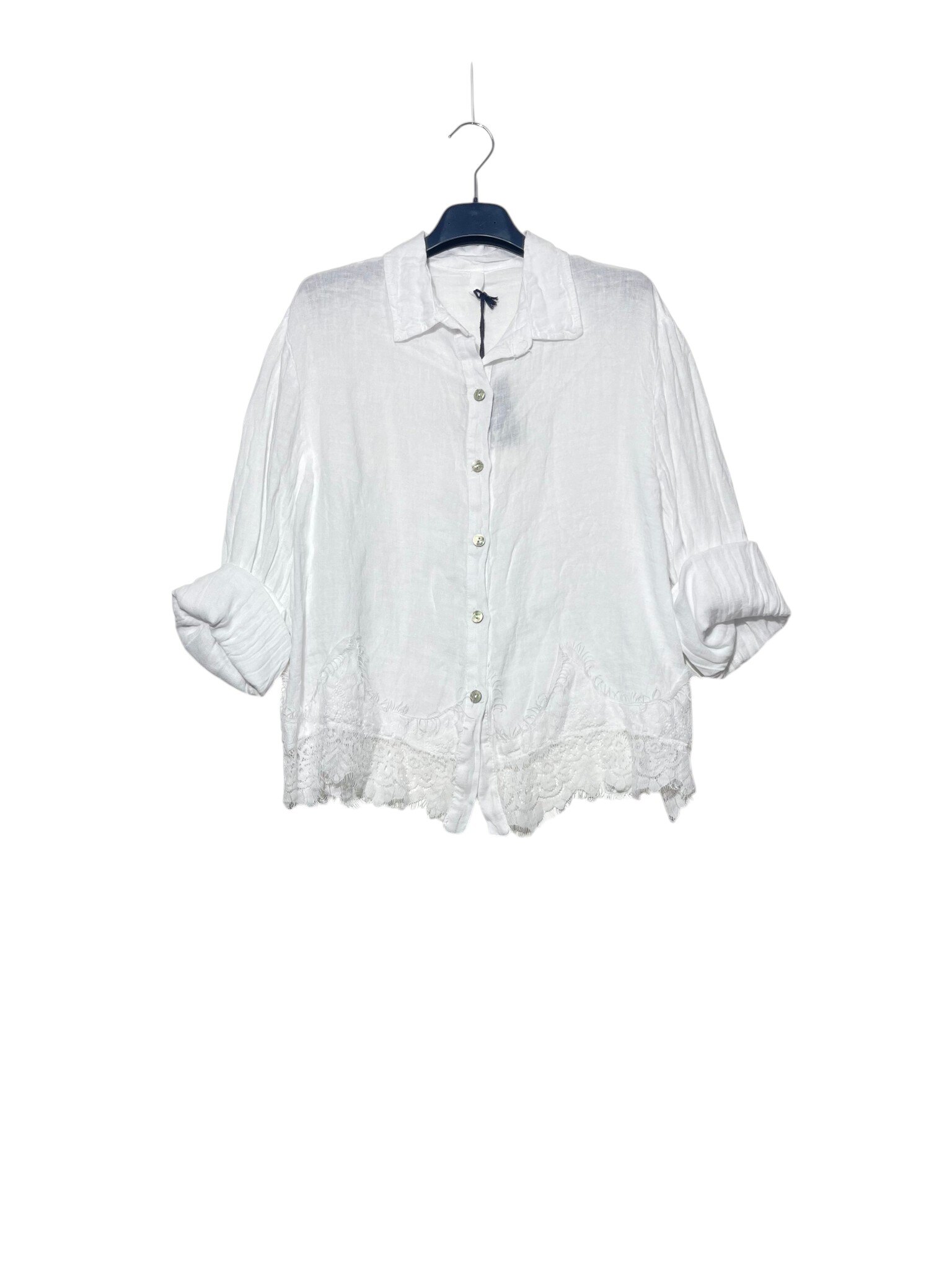 Mayorista Elegance - Camisa de lino con encaje