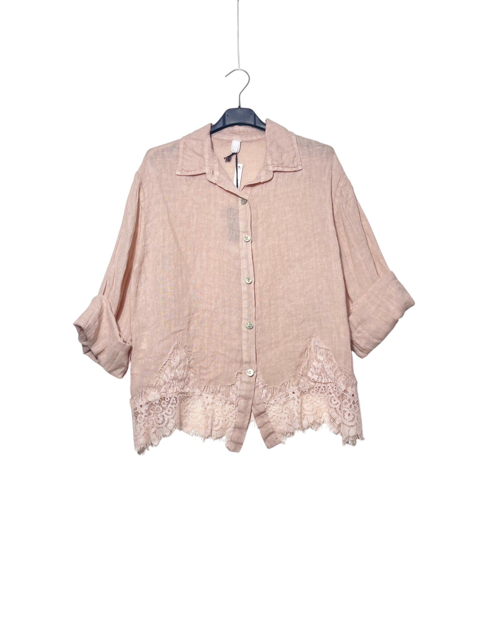 Mayorista Elegance - Camisa de lino con encaje