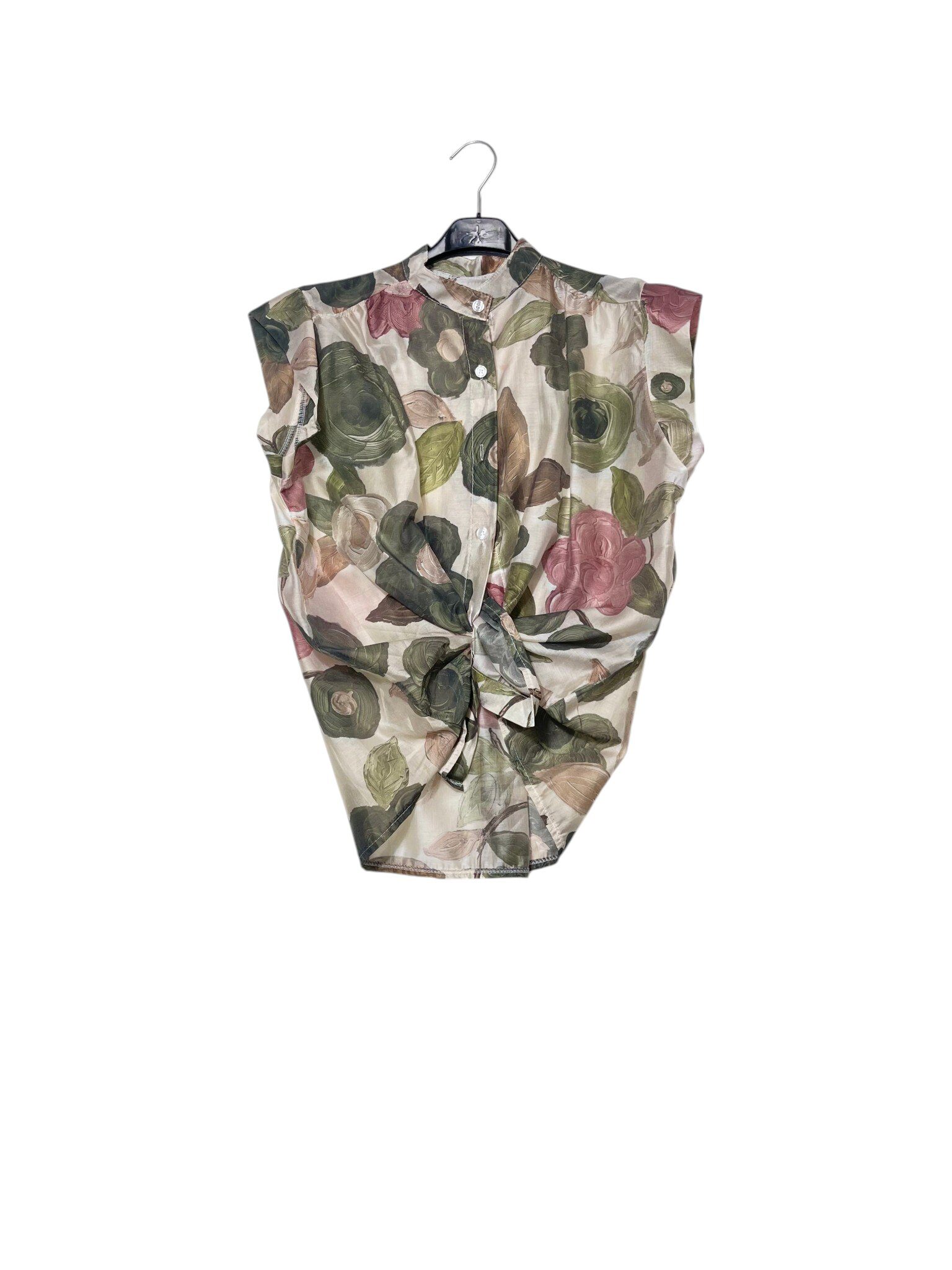 Wholesaler Elegance - Sleeveless tencel shirt with floral print