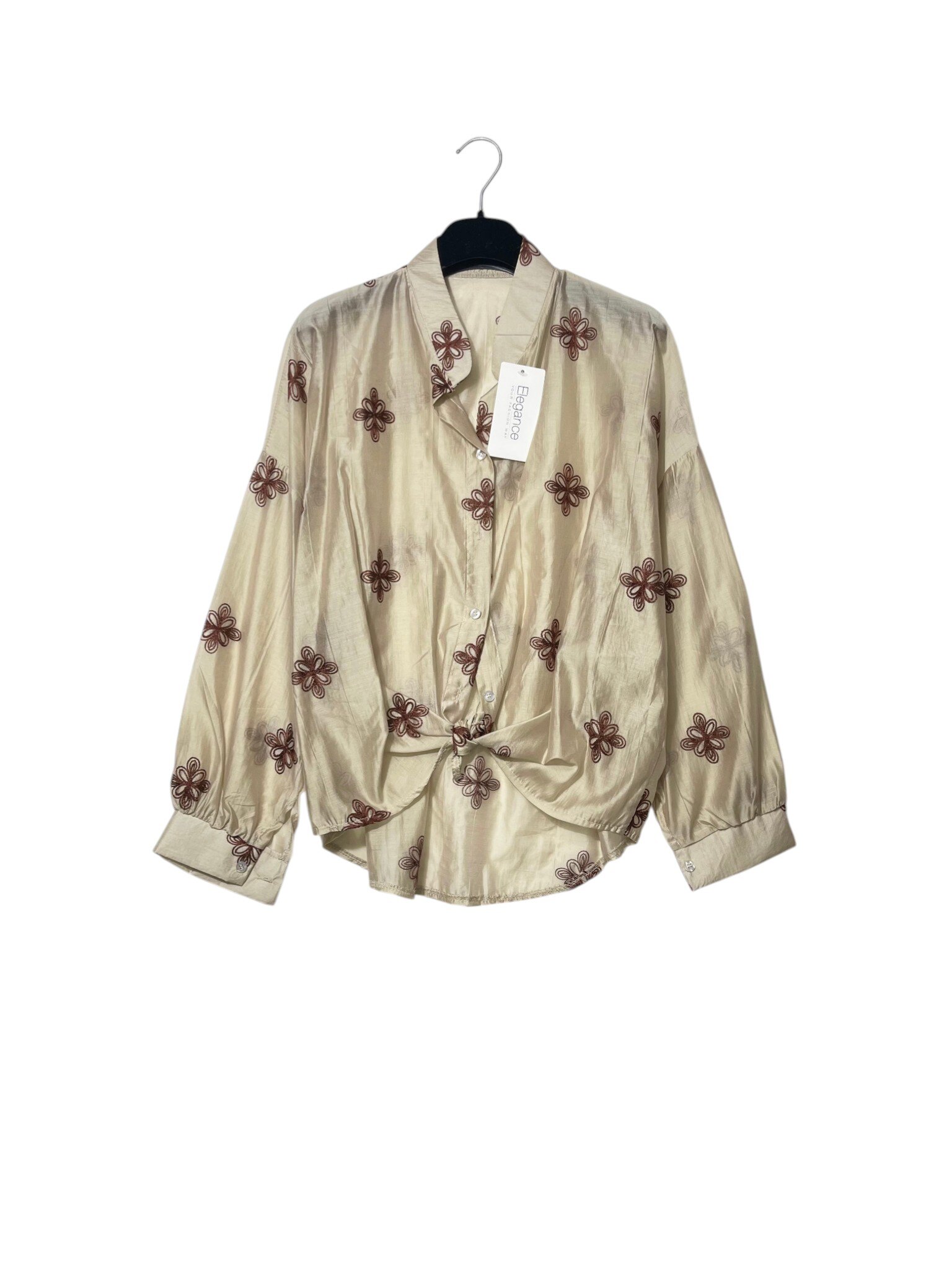 Wholesaler Elegance - Linen blend shirt with embroidery