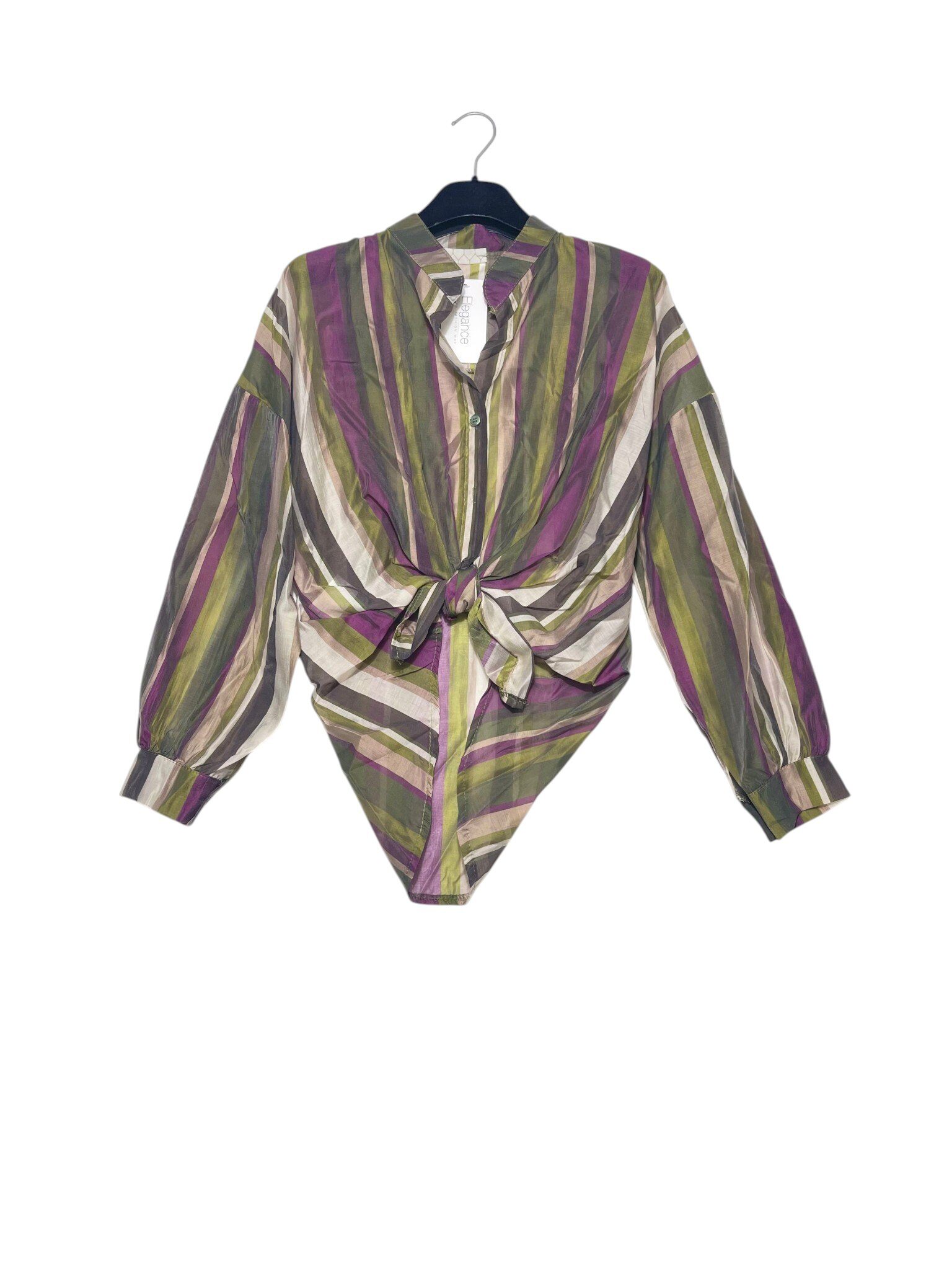 Wholesaler Elegance - Striped mandarin collar shirt