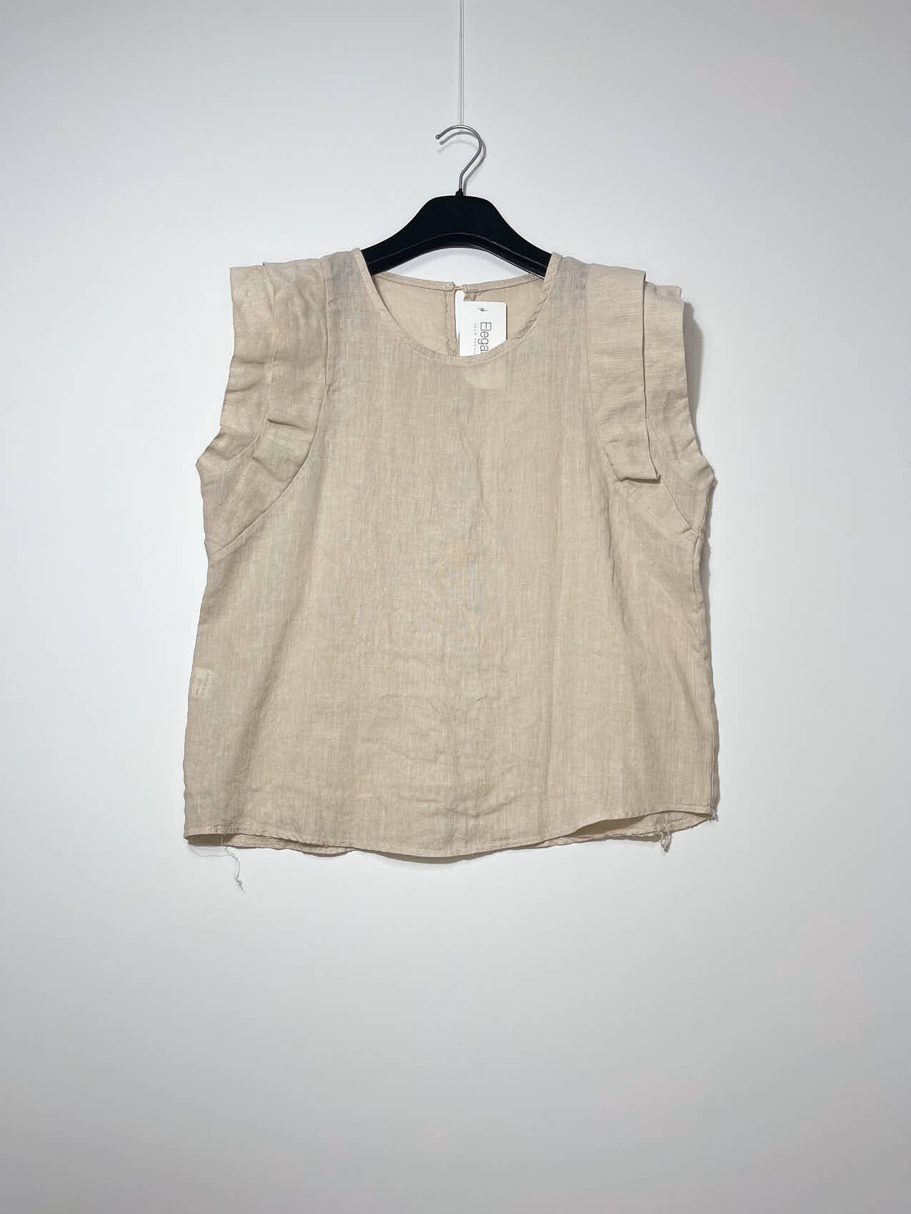 Grossiste Elegance - Débardeur à double manches en lin avec bouton dans le dos