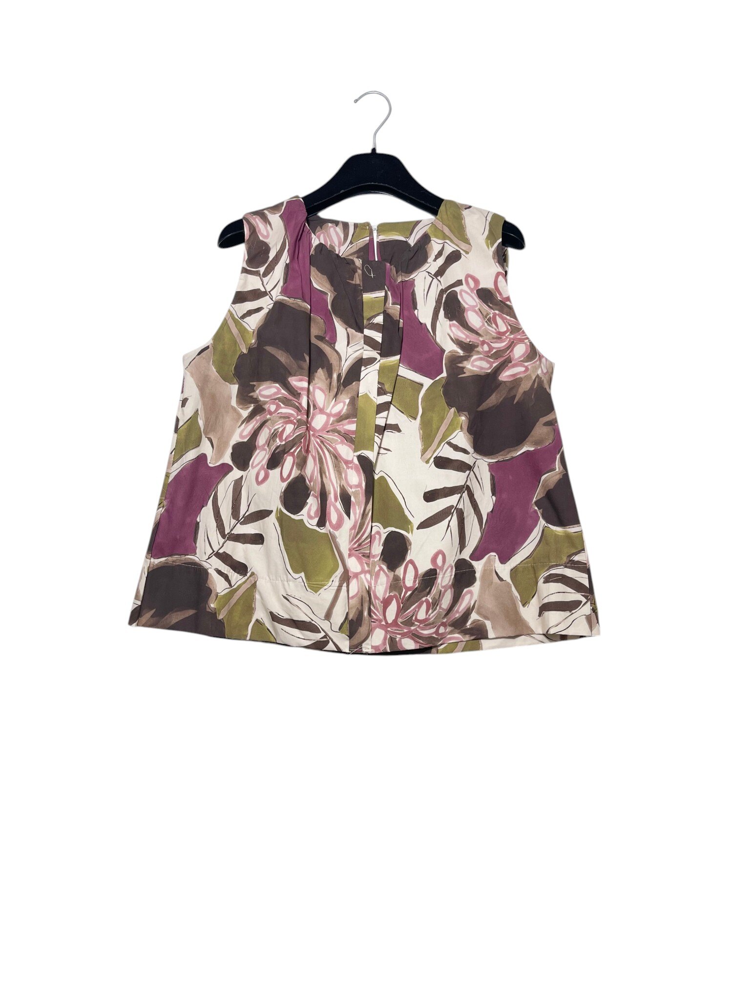 Wholesaler Elegance - Flared tank top with Peter Pan collar and back button, floral print