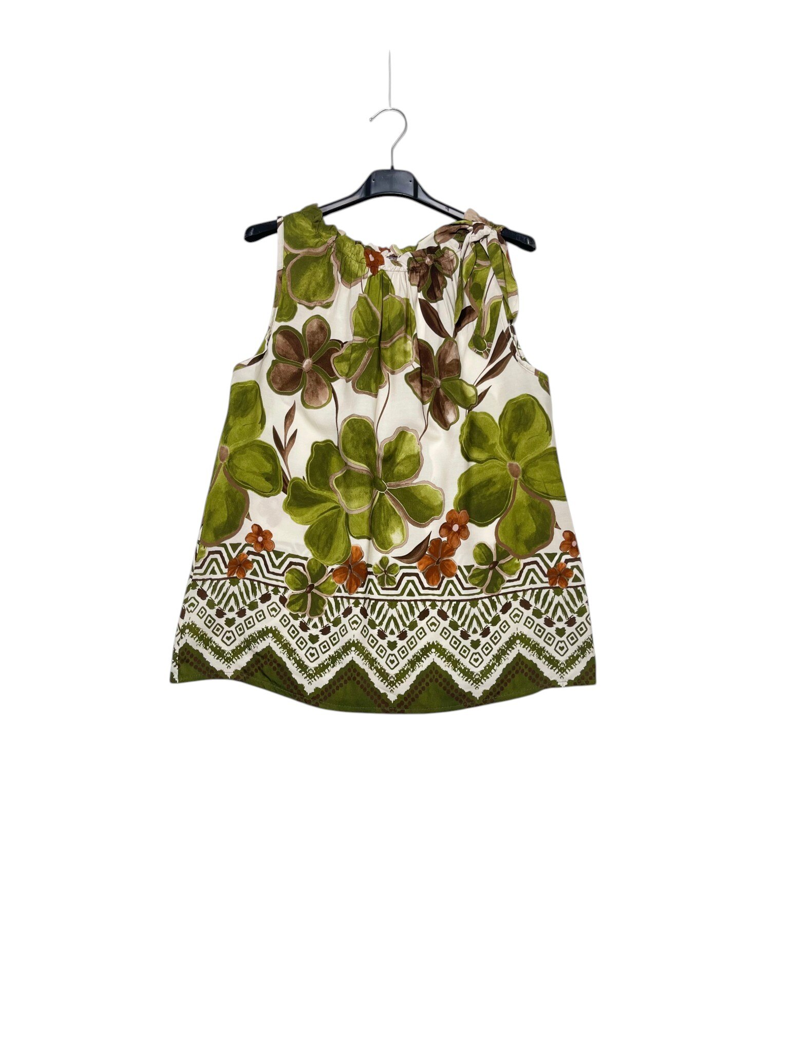 Mayorista Elegance - Camiseta de tirantes con escote elástico y lazo, estampado floral