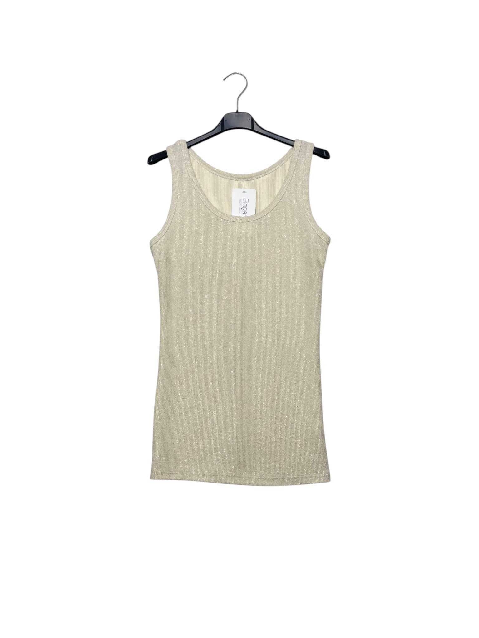 Mayorista Elegance - Camiseta de tirantes oversize de canalé y lurex