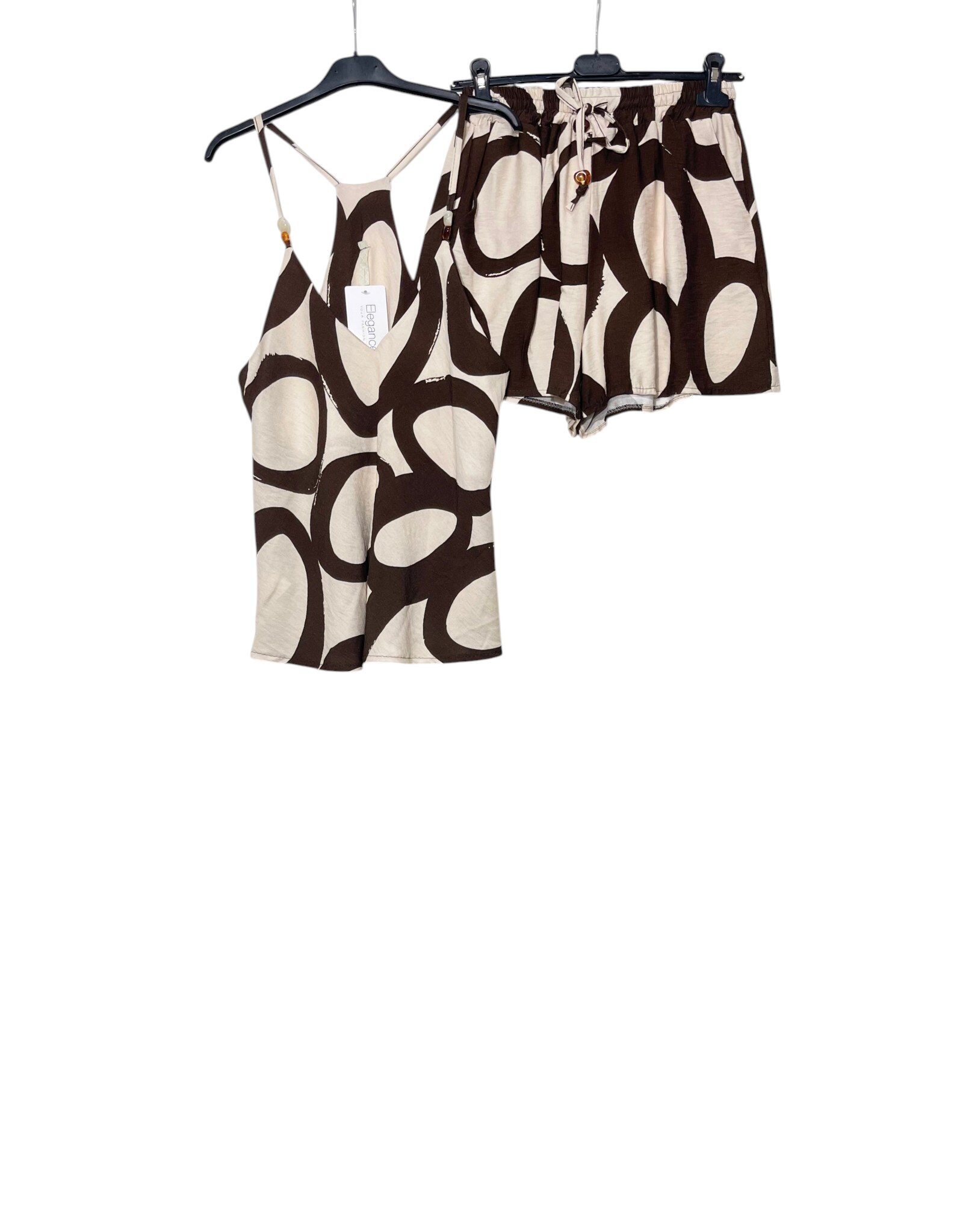 Wholesaler Elegance - Coordinated top and pants in geometric pattern