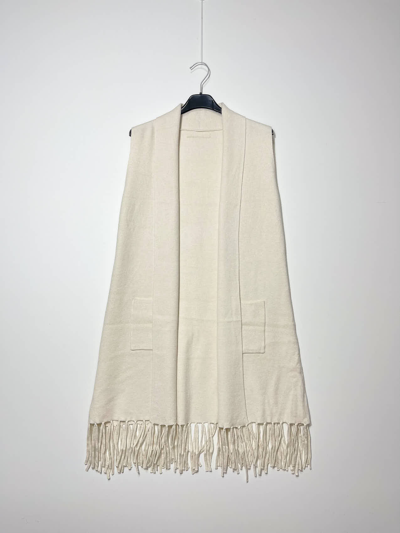 Wholesaler Elegance - Long vest with fringes and front pockets