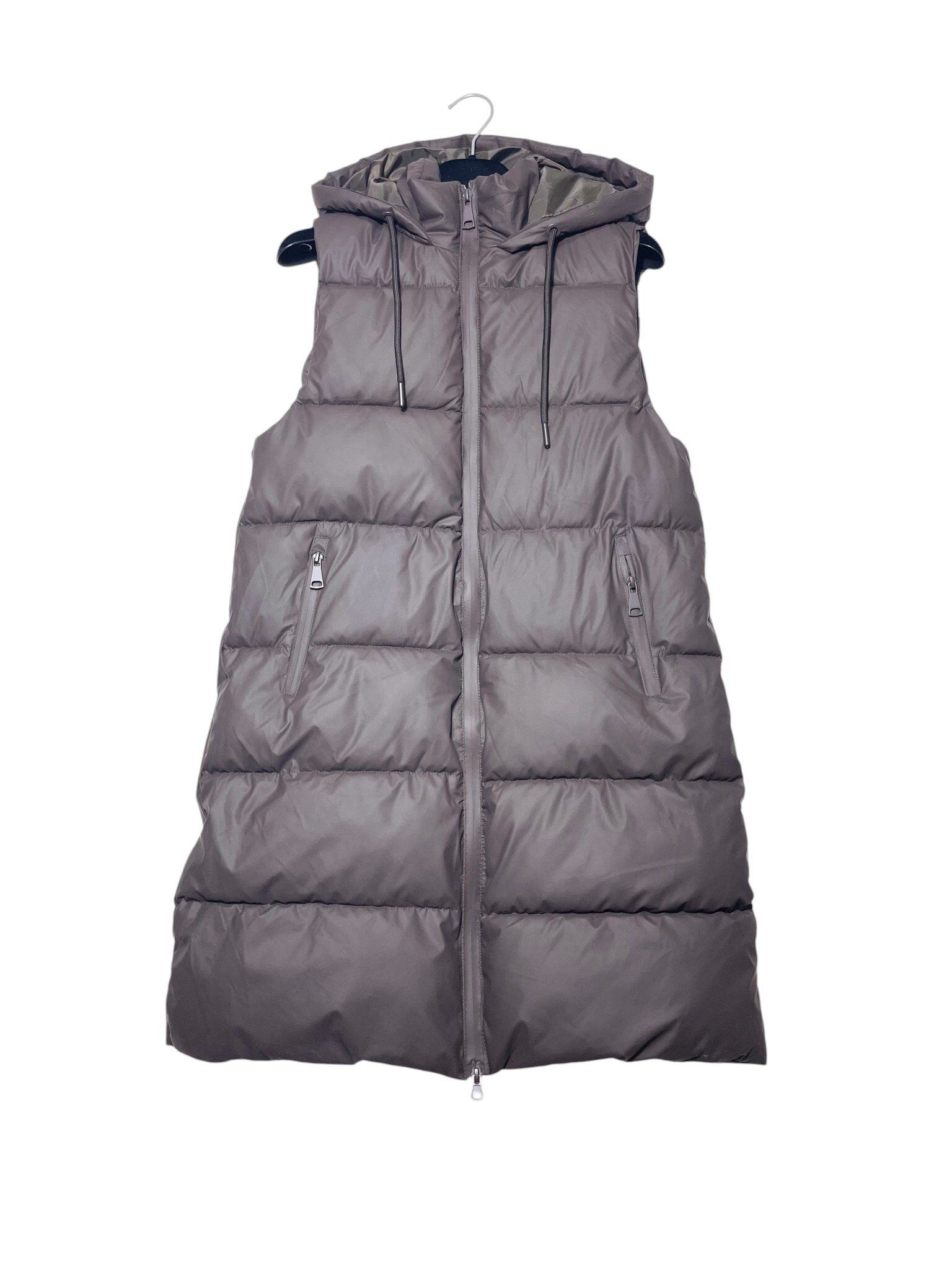Grossiste Elegance - Gilet long avec zip et capuche