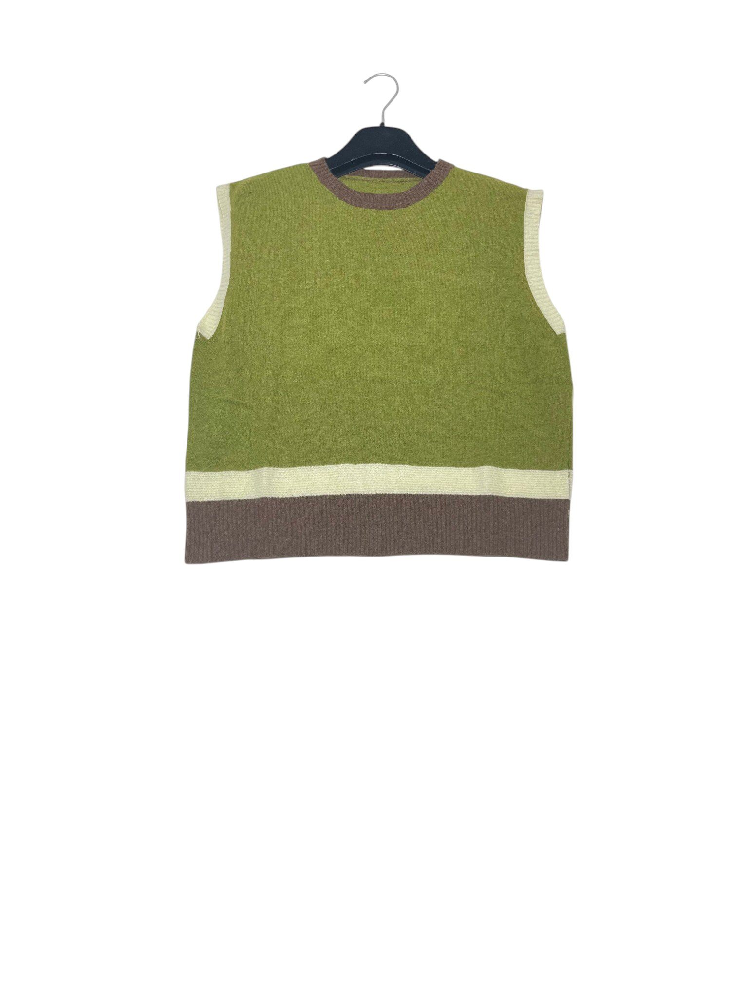 Grossiste Elegance - Gilet en mélange de cachemire aux couleurs combinées