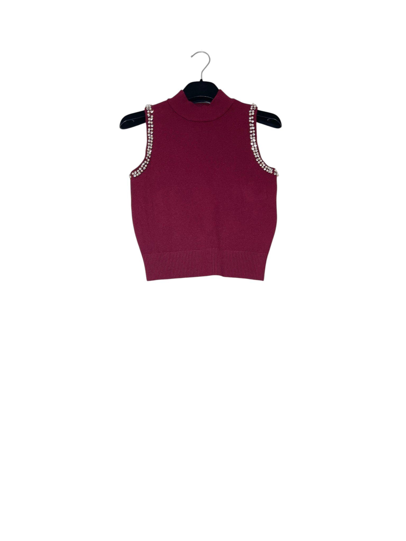Wholesaler Elegance - Vest with rhinestone beads on the edges