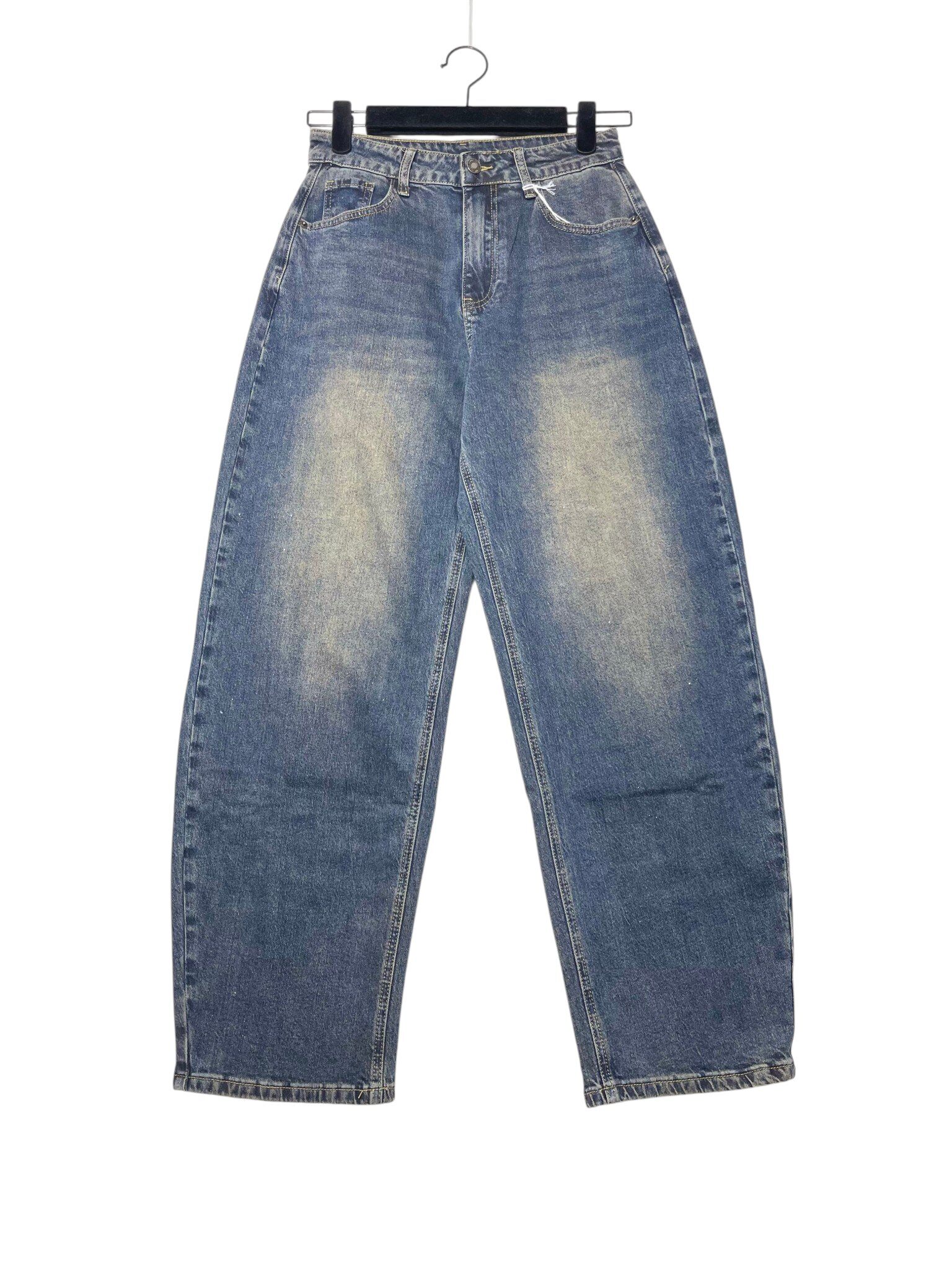 Wholesaler Elegance - Relaxed fit jeans with rhinestones, vintage wash