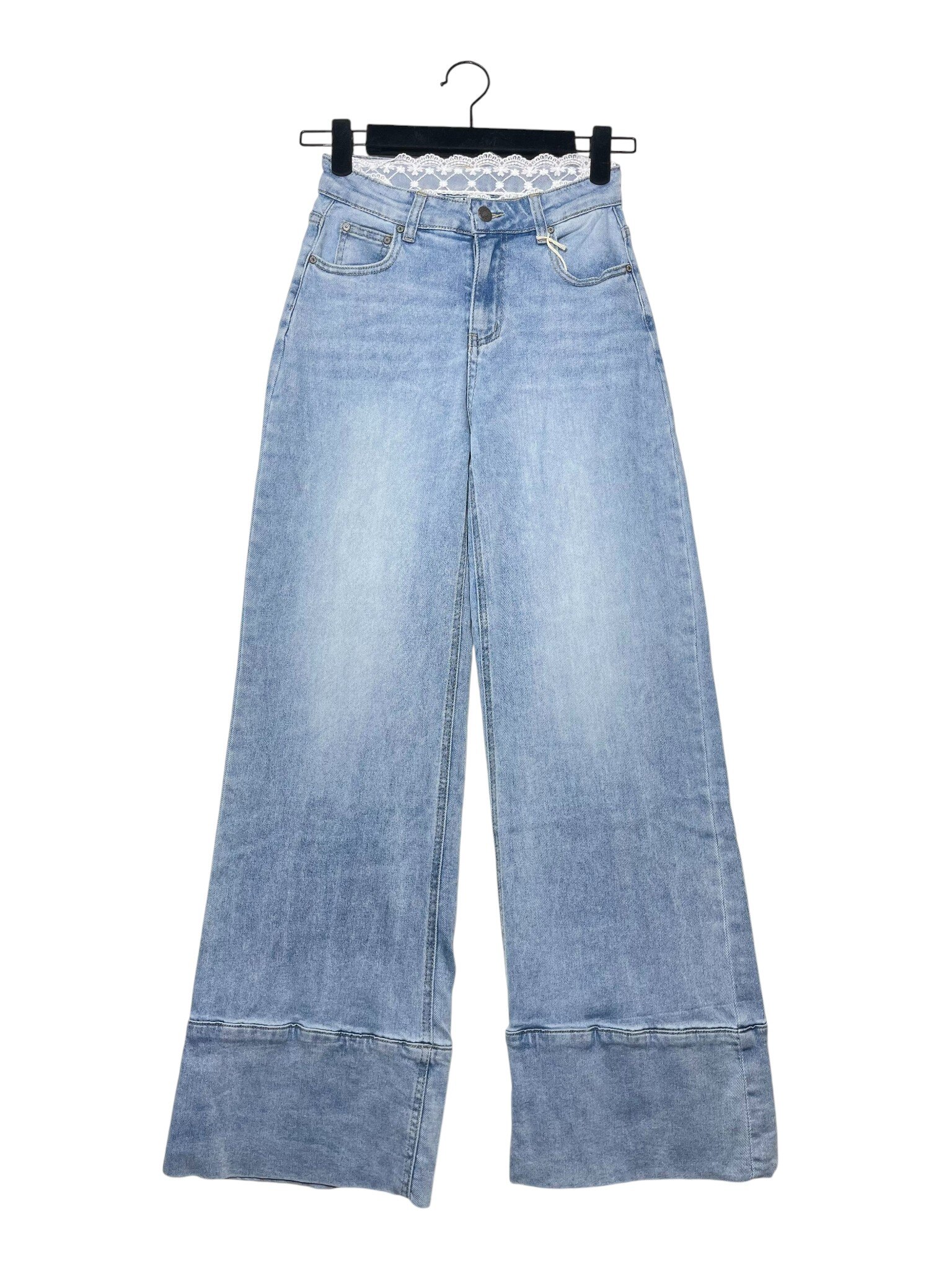 Jean Skinny Bebe Avec Insert Dentelle - Taille 29 - Neuf Avec étiquettes - Longueur D'entrejambe 28
