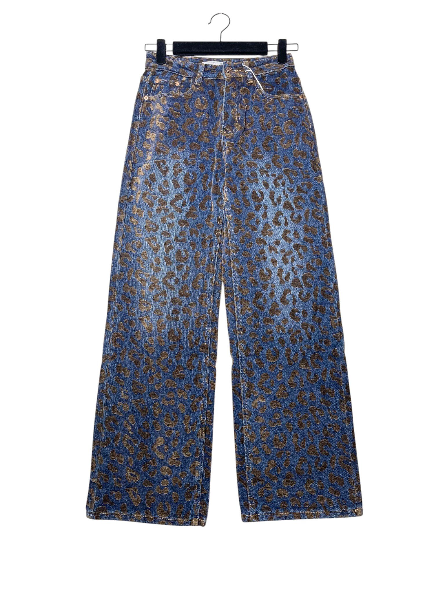 Wholesaler Elegance - Leopard print velvet palazzo jeans