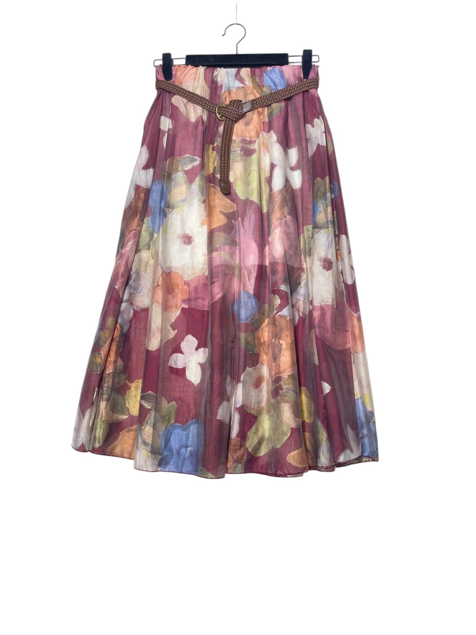 Mayorista Elegance - Falda larga de lyocell con estampado floral, forrada por dentro