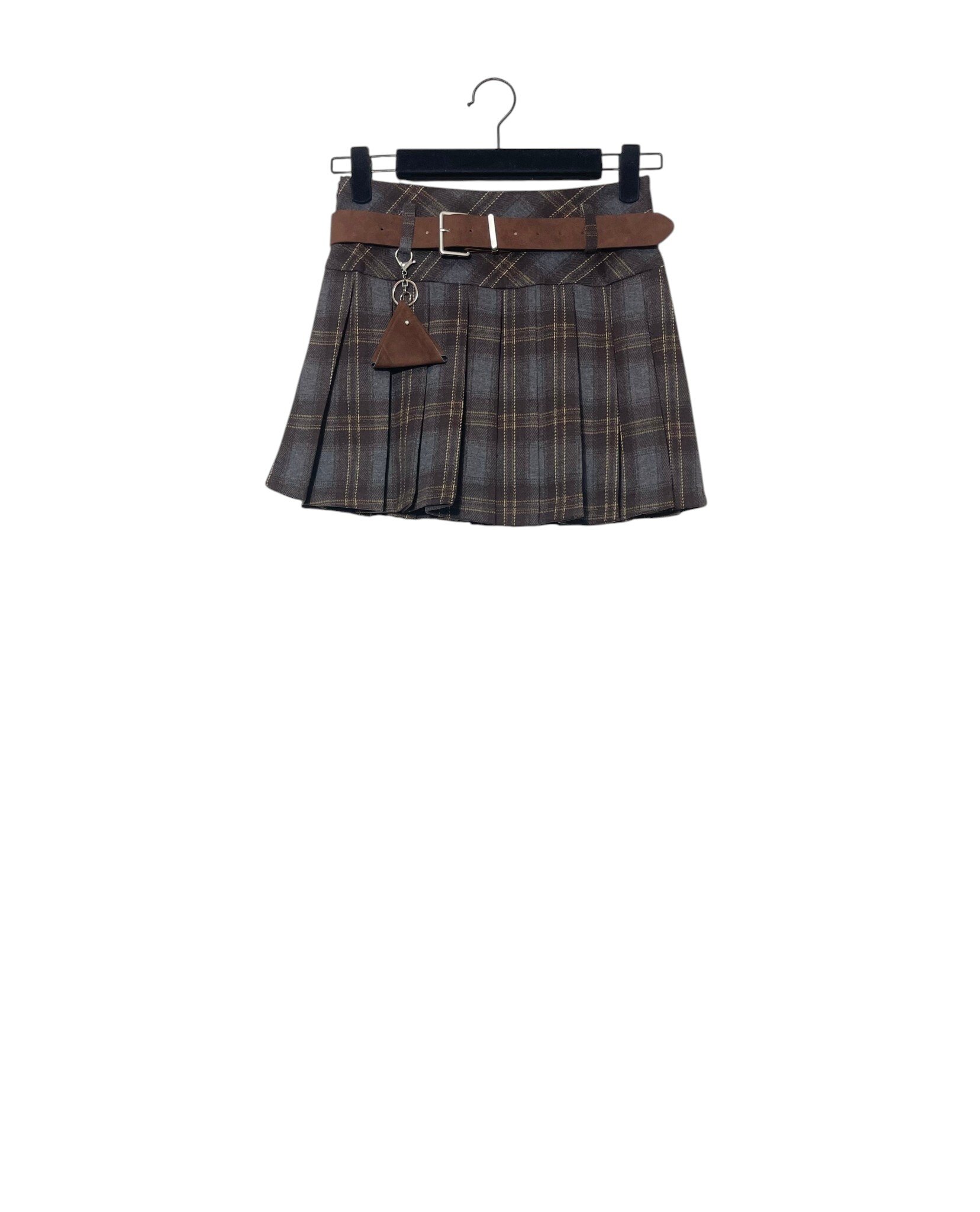 Mayorista Elegance - Falda pantalón a cuadros con cinturón