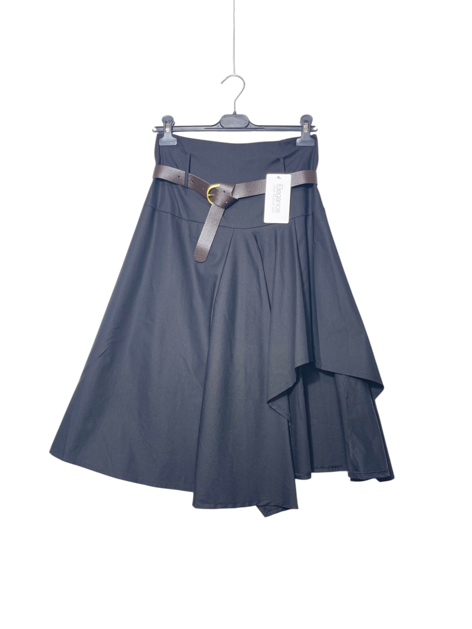 Wholesaler Elegance - Asymmetric midi skirt with belt