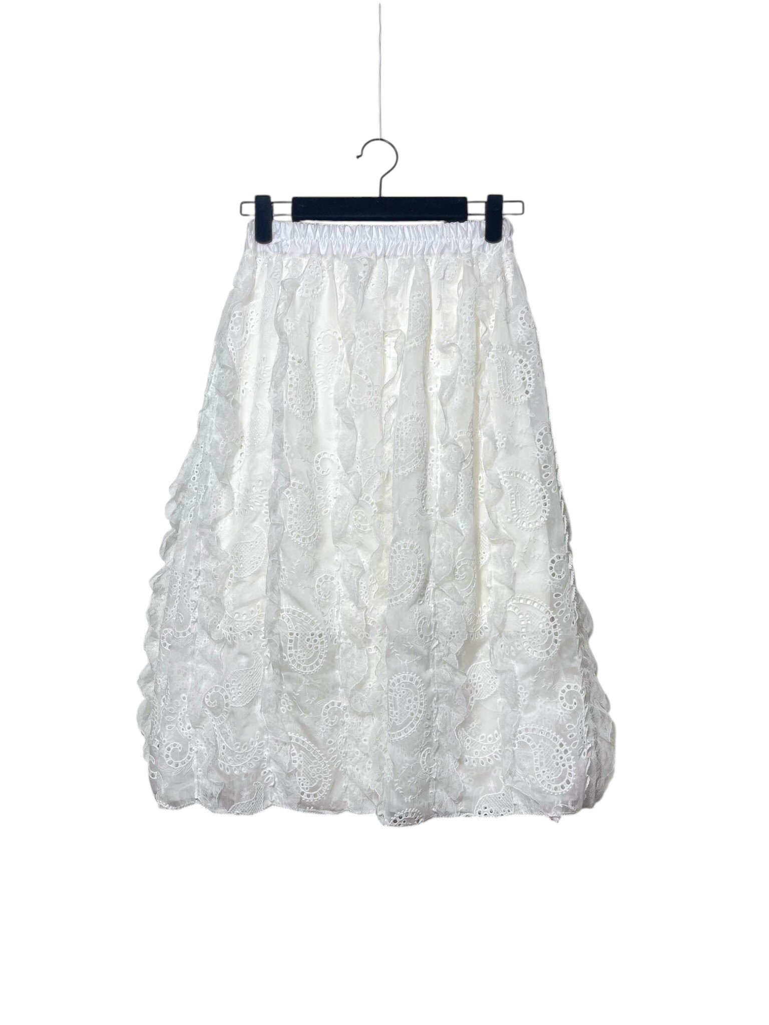 Wholesaler Elegance - Skirt entirely in tencel lace and broderie anglaise, lined inside
